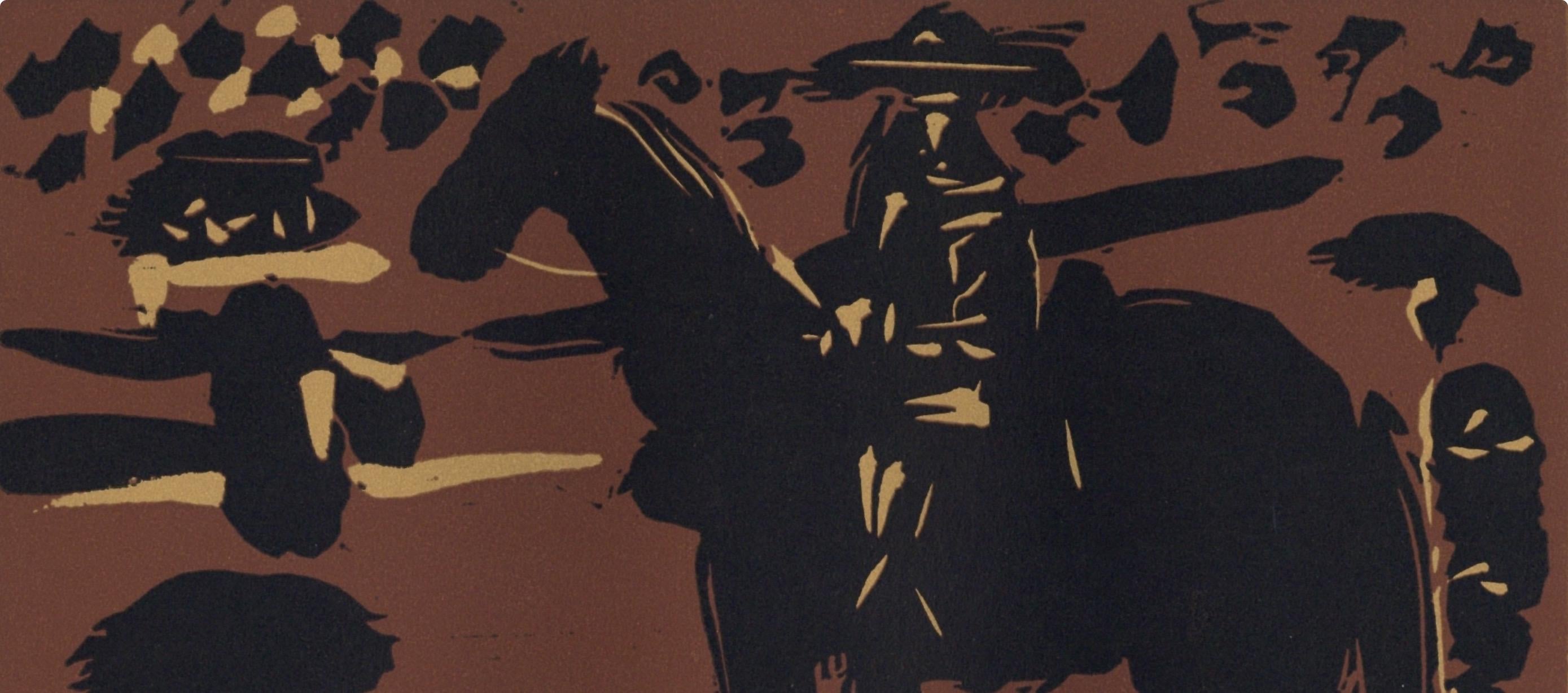 Pablo Picasso, Mounted Picador (Orozco 214), Grabados al linóleo, Limited Edition Linocut