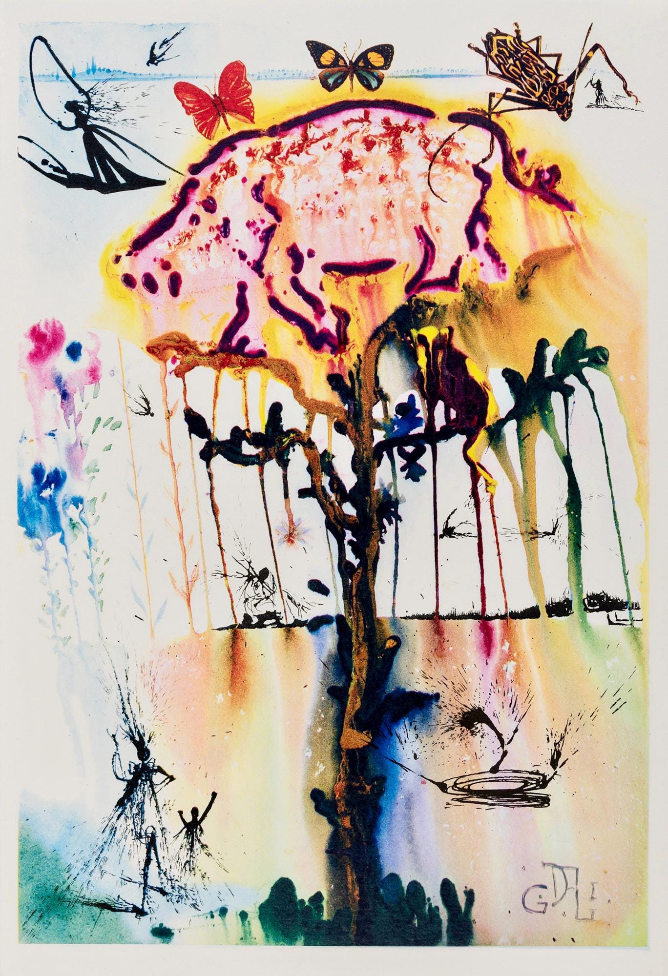 Salvador Dalí, Composition (Field 69-5, A-M), Alice's Adventures in Wonderland, Limited Edition Héliogravure