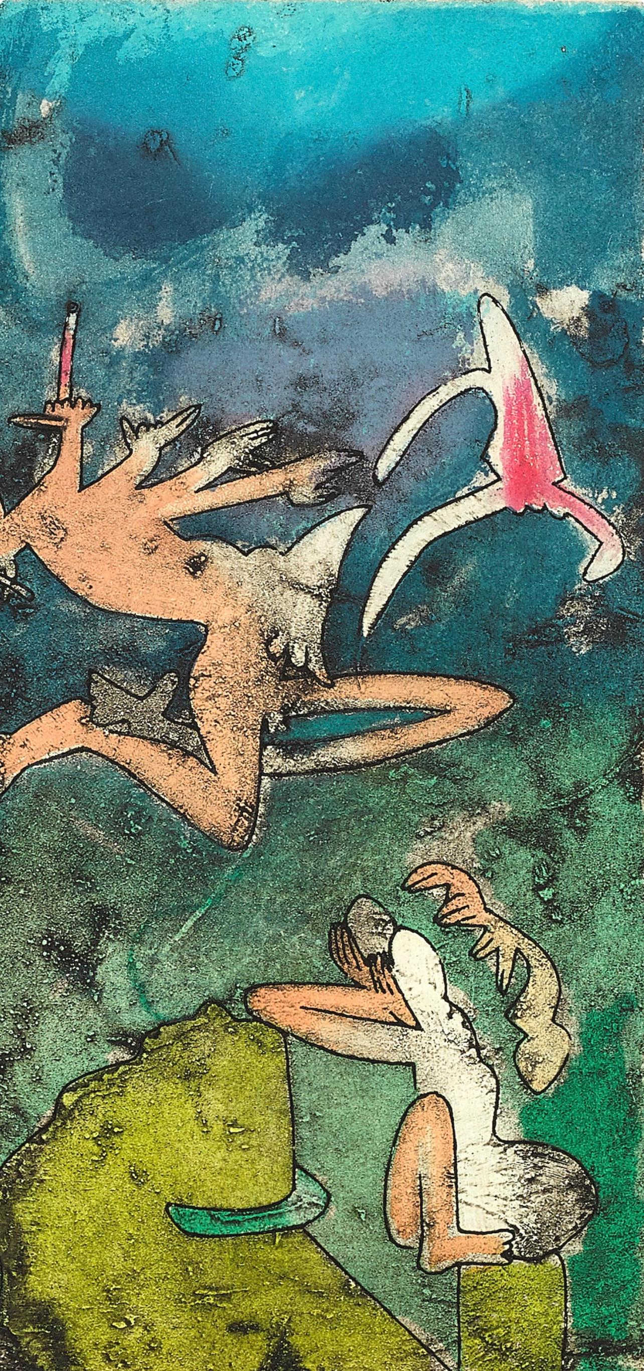 Roberto Matta, Composition (Sabatier 393), Centre Noeuds, Limited Edition Etching
