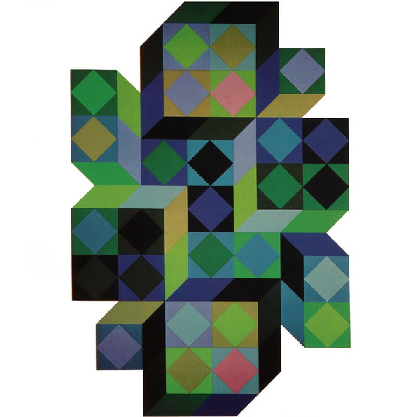 Victor Vasarely, Composition, Hommage à Hexagone, Limited Edition Héliogravure