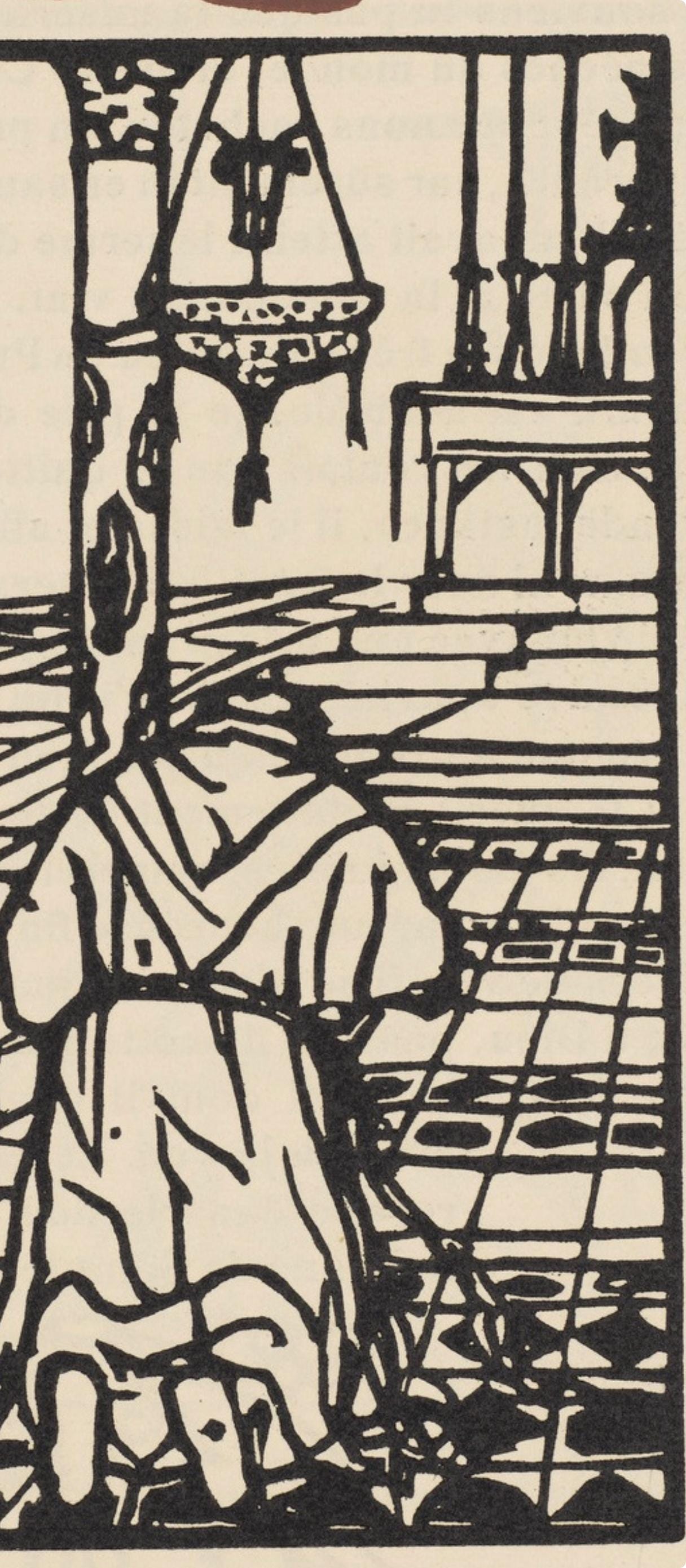 Émile Bernard, Composition (Morane, No. 100), Les Petites Fleurs de St. Françoise, Limited Edition Woodcut
