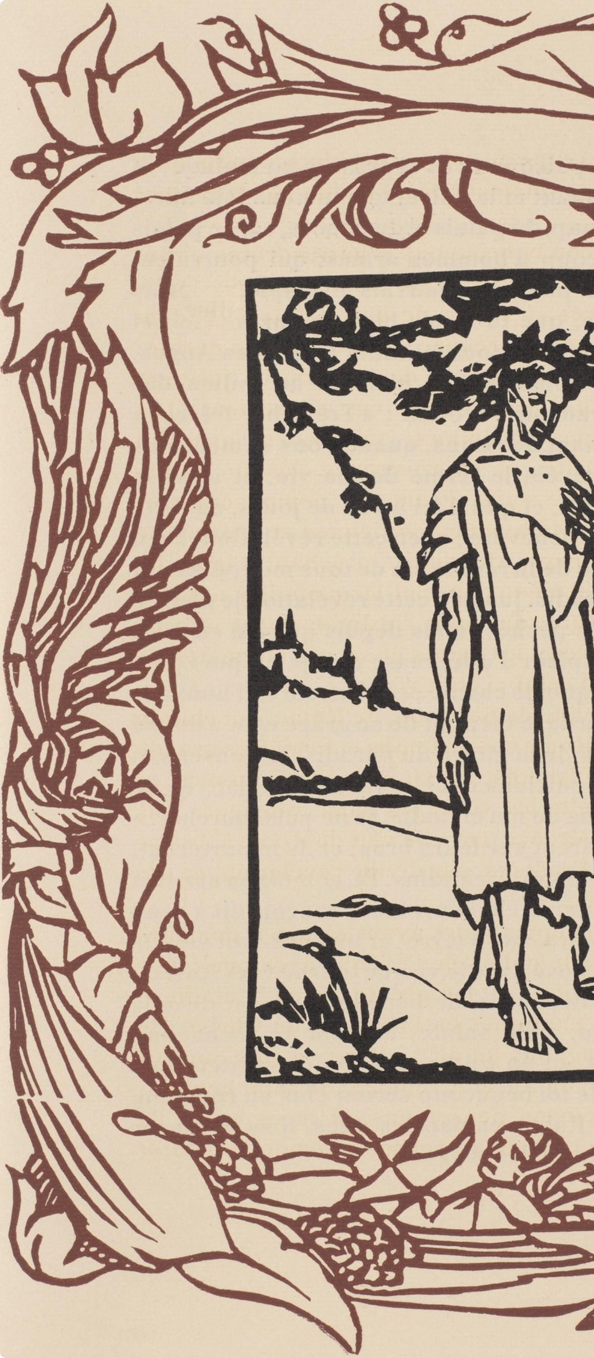 Émile Bernard, Composition (Morane, No. 100), Les Petites Fleurs de St. Françoise, Limited Edition Woodcut