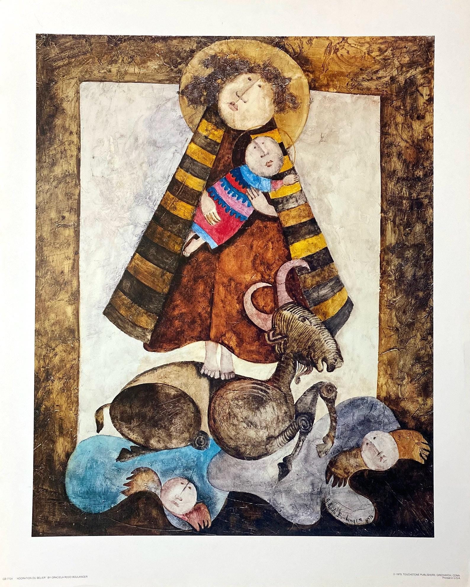 Graciela Rodo Boulanger, Adoration du Belier, Original Edition Offset Lithograph