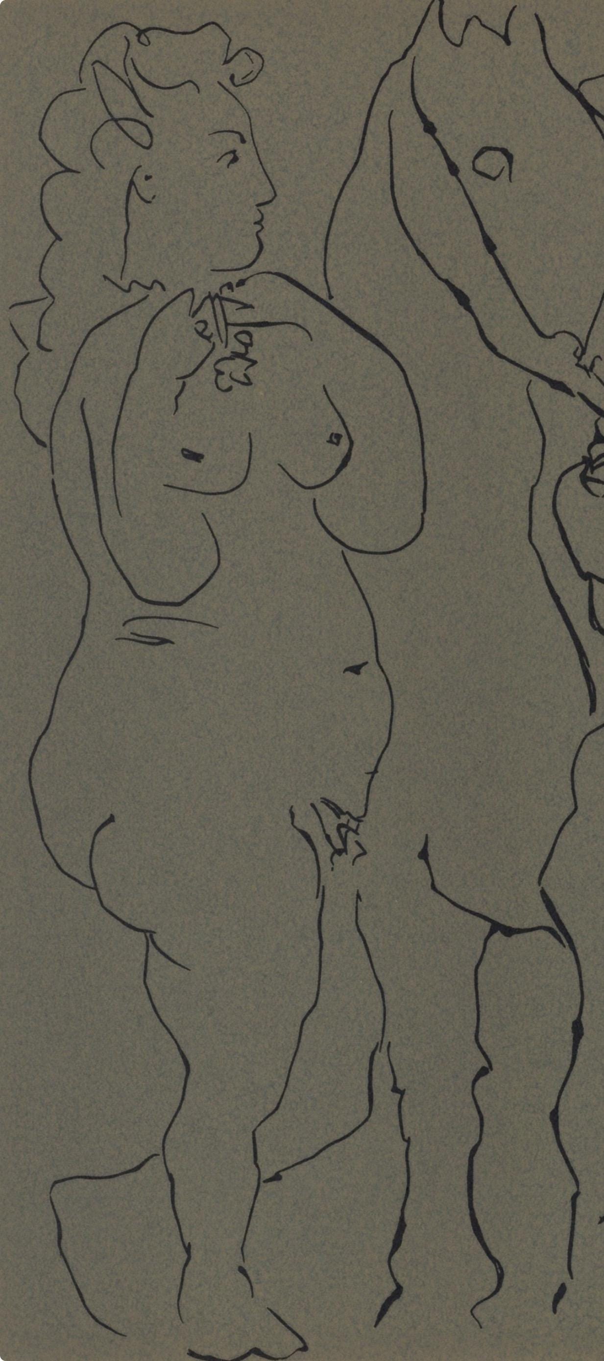 Pablo Picasso, Picador, Woman, and Horse (Orozco 214), Grabados al linóleo, Limited Edition Linocut