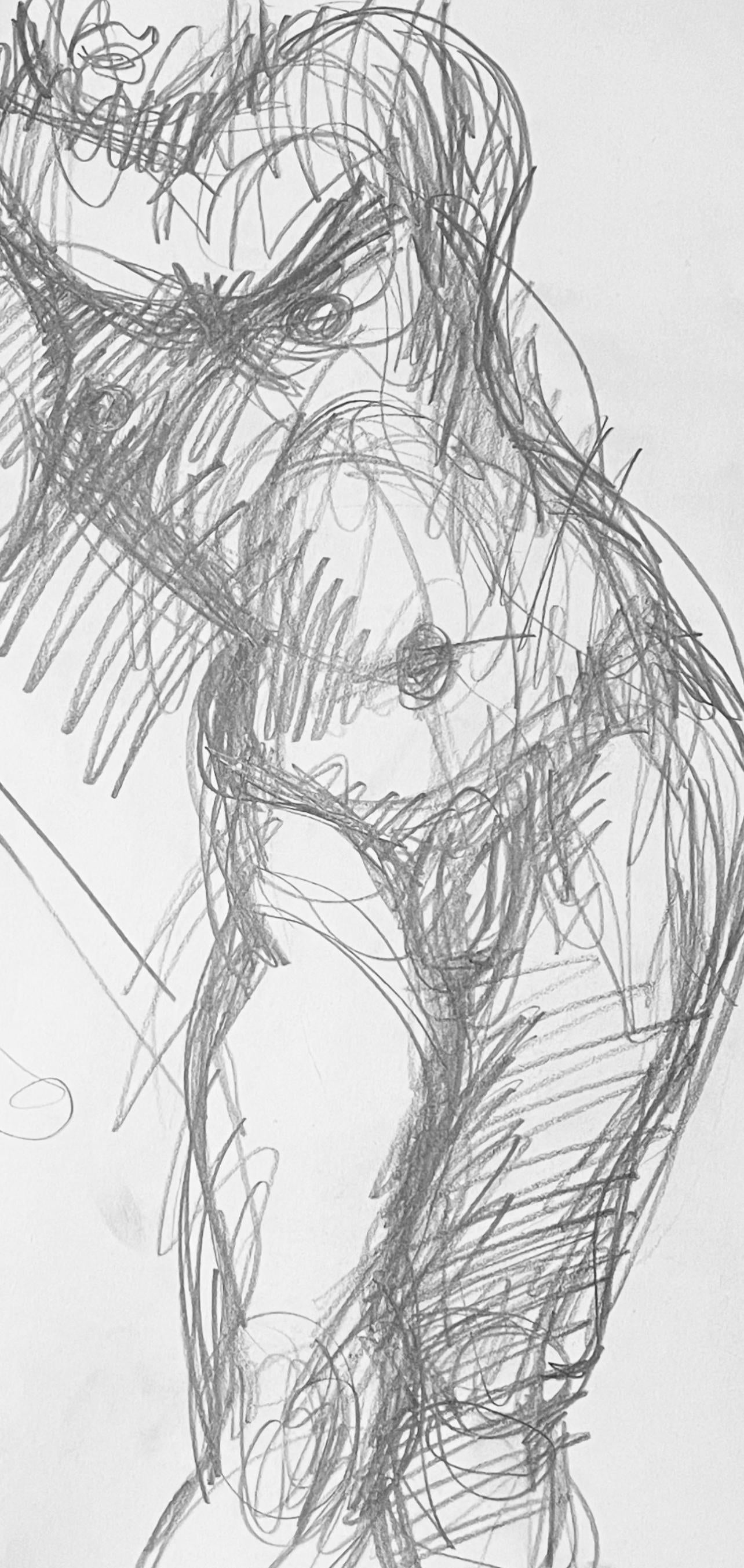Ian Hornak, Renaissance Male and Female Nude Figure Study, 1963, Original Drawing