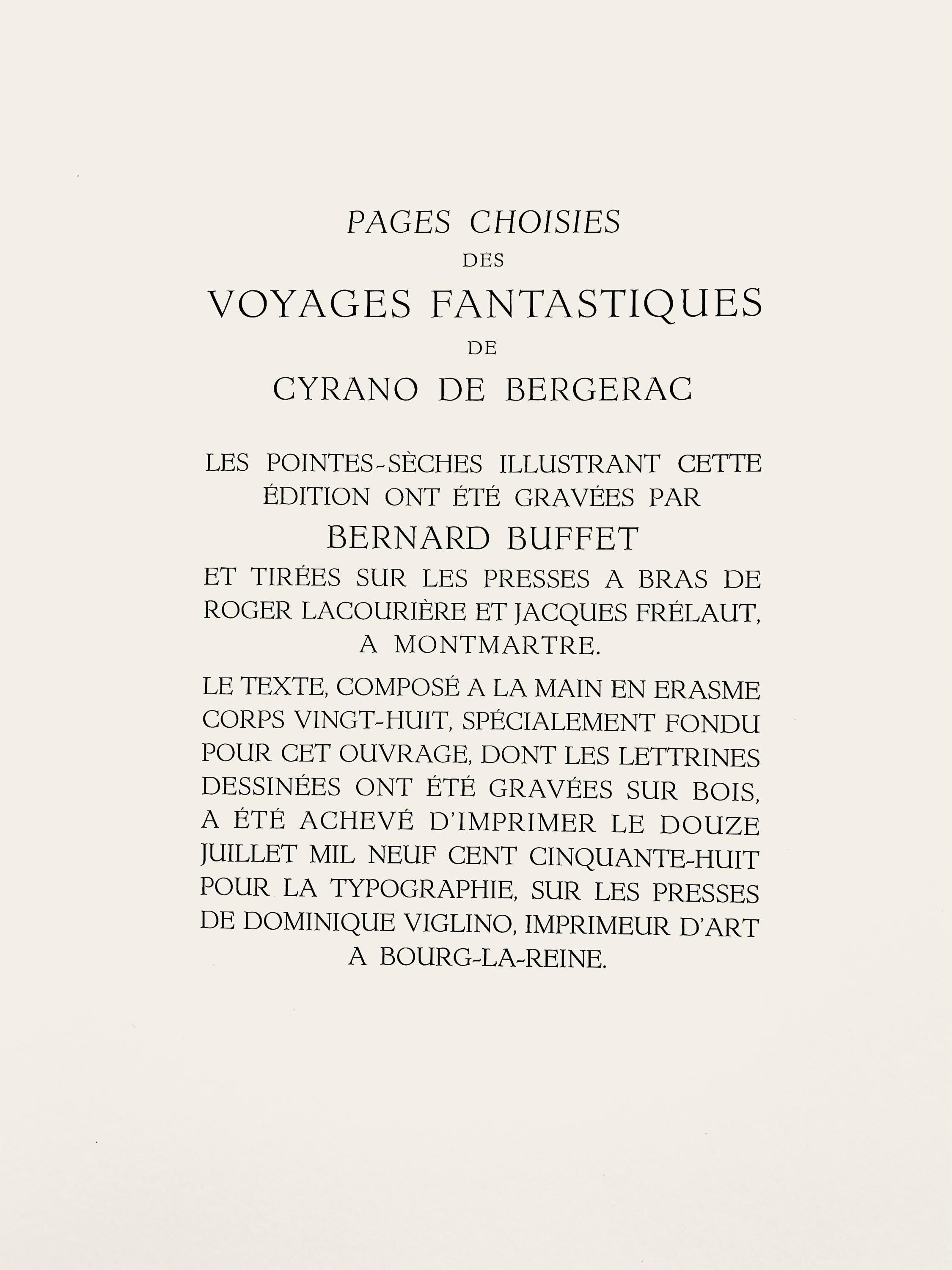 Bernard Buffet, Composition (Reinz 208-222), Voyages Fantastiques, Limited Edition Etching
