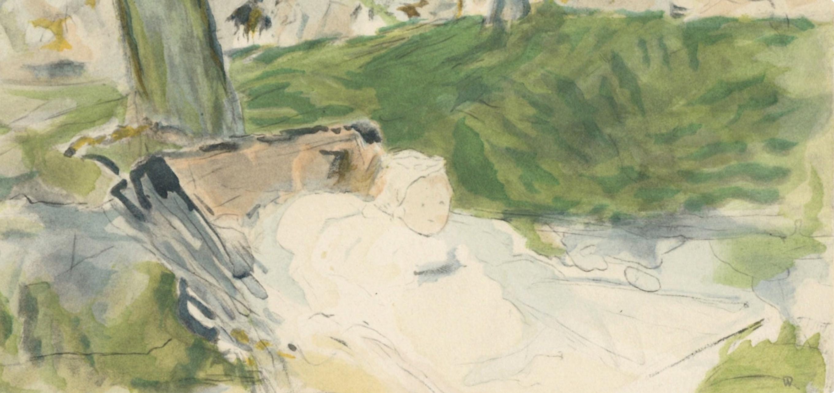 Berthe Morisot, Bibi dans sa voiture au bois, Berthe Morisot Seize Aquarelles, Limited Edition Lithograph