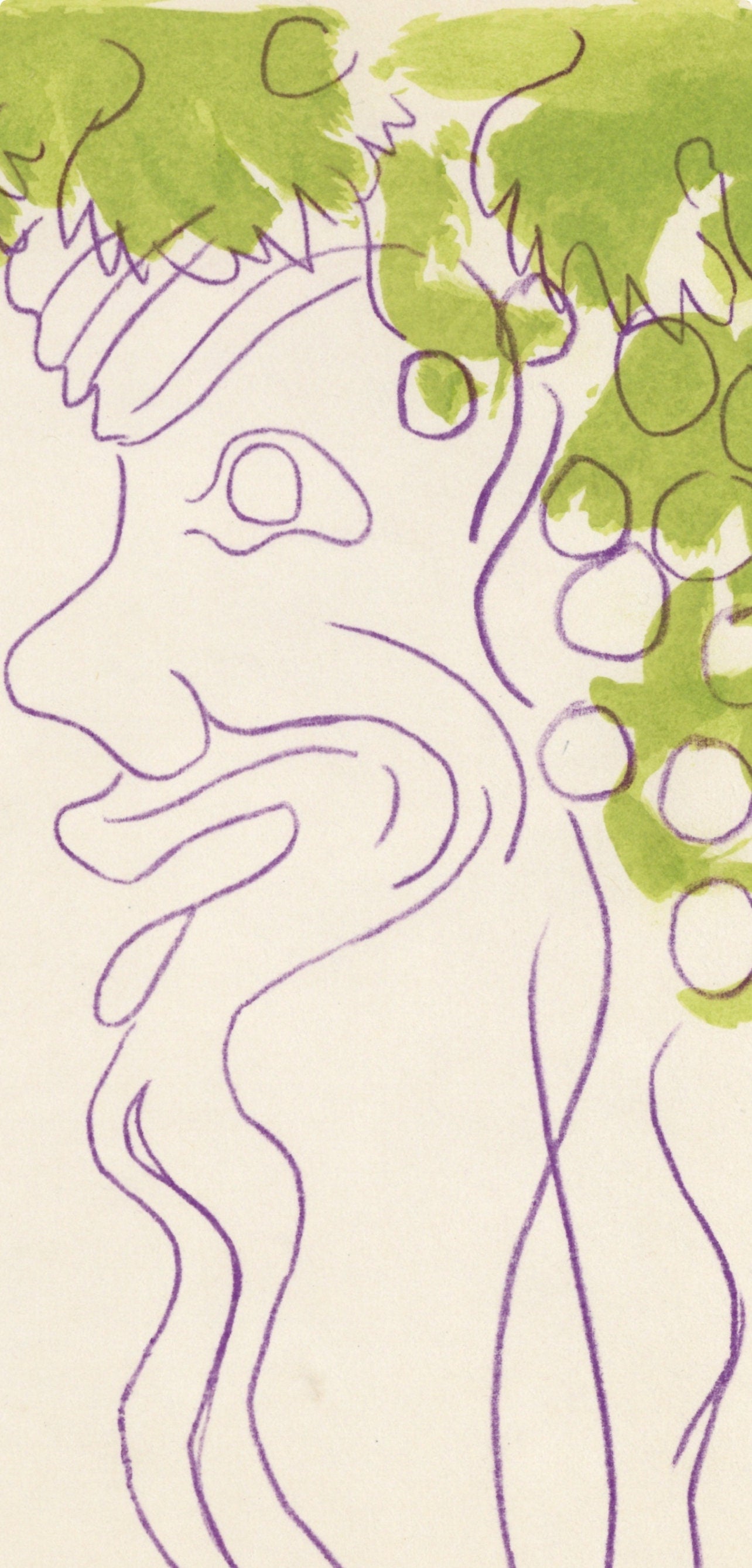 Jean Cocteau, Bacchante assise, Vins, Fleurs et Flammes, Limited Edition Lithograph