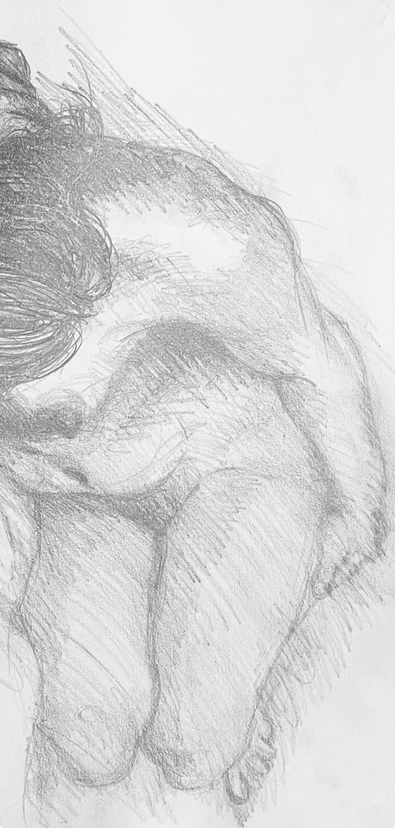 Ian Hornak, Renaissance Female Nude Figure Study, 1963, Original Drawing