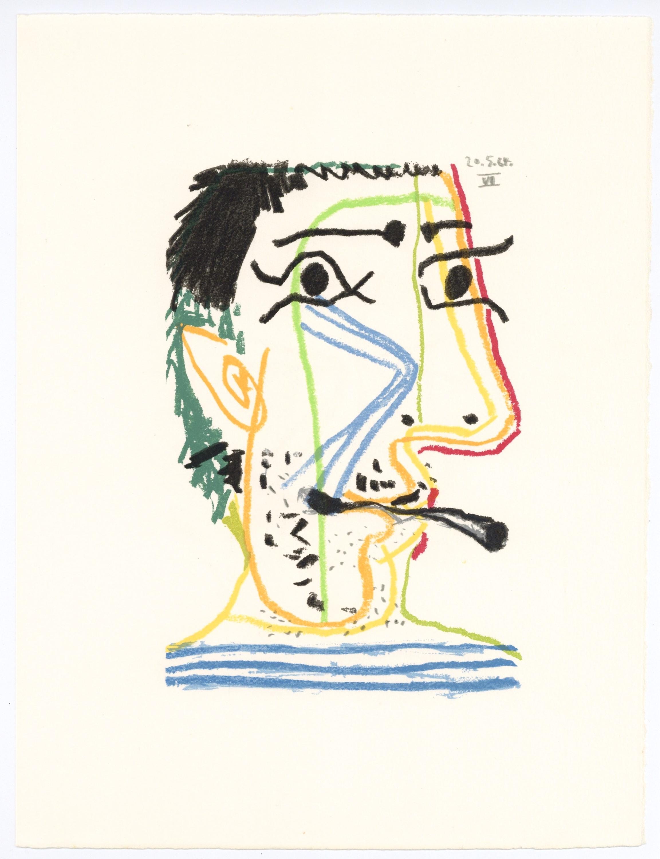 Pablo Picasso, Composition, Le Goût du Bonheur (Cramer 148; Bloch 2013), Limited Edition Mixed Media Lithograph