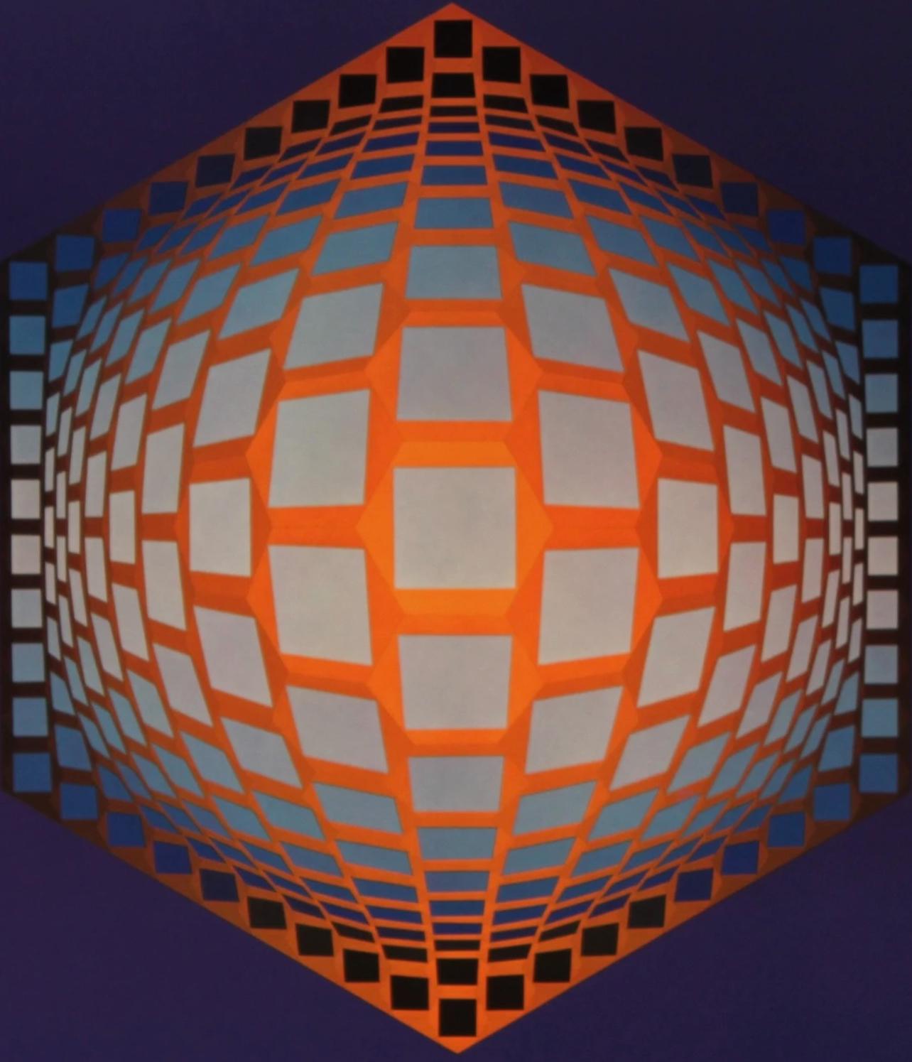 Victor Vasarely, Composition, Hexagone, Limited Edition Héliogravure