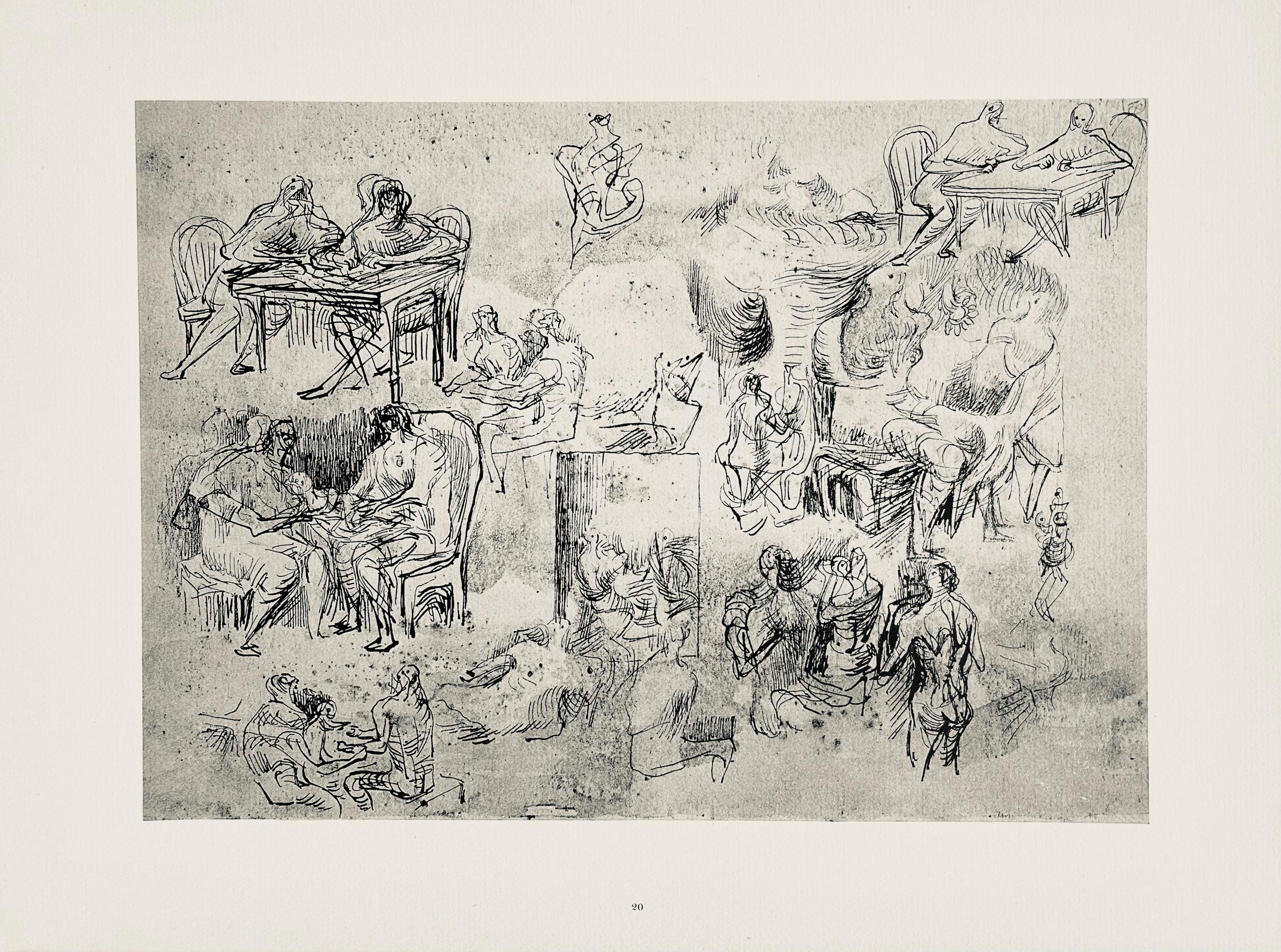Henry Moore, Page from Sketchbook, The Drawings of Henry Moore, Limited Edition Lithograph