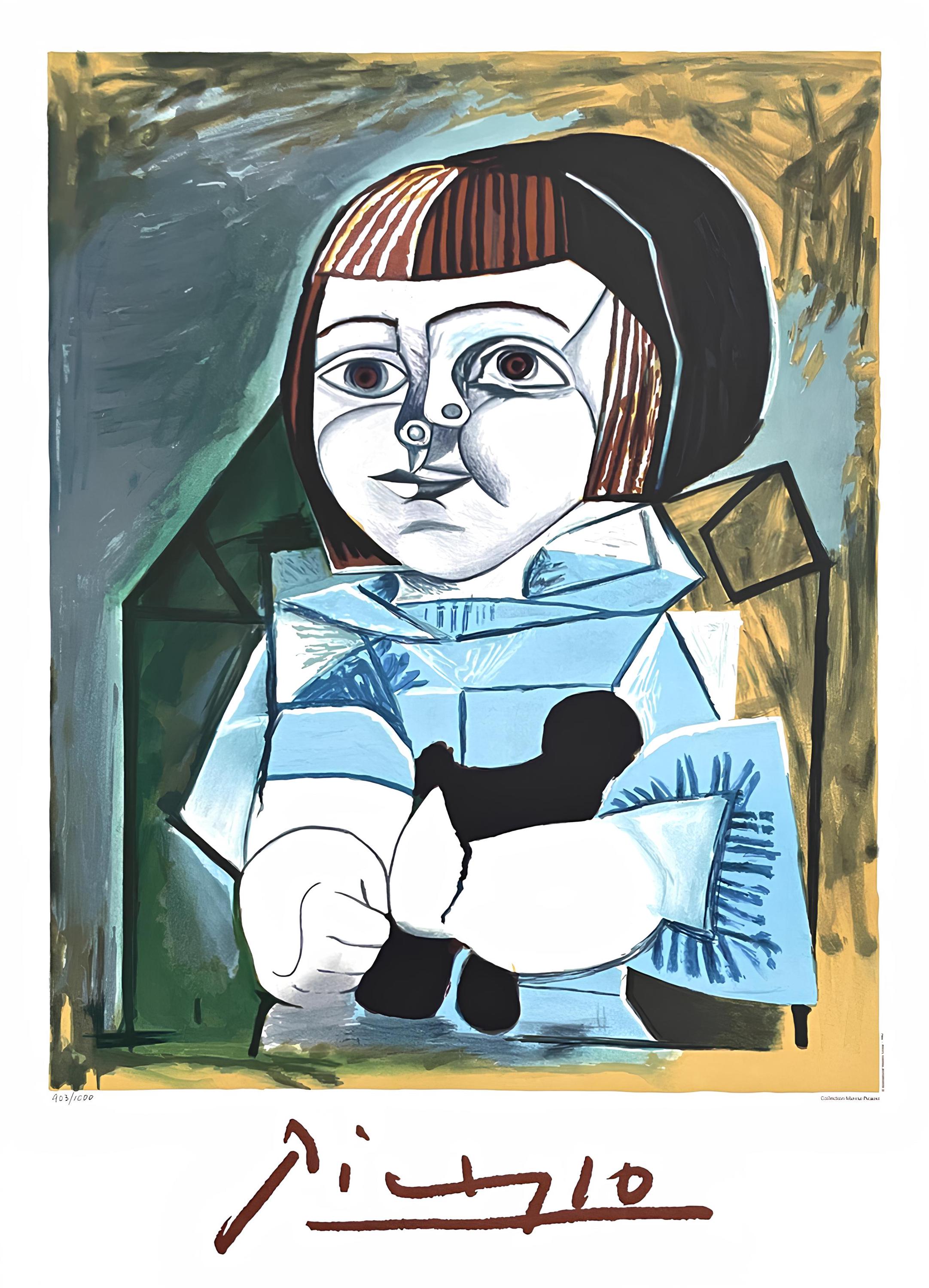 Pablo Picasso, Paloma en Bleu, Marina Picasso Collection, Official Limited Edition Lithograph