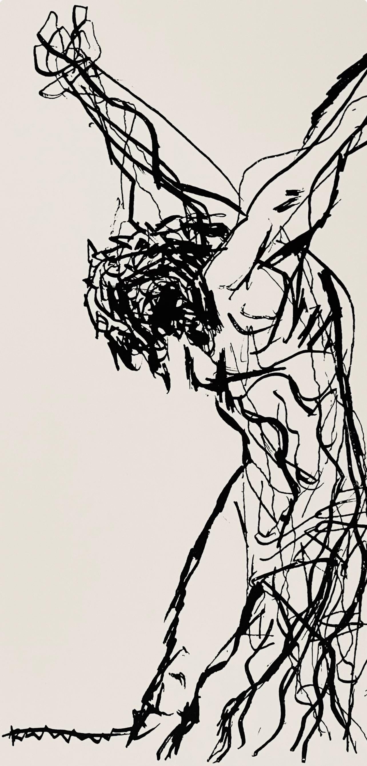 Abraham Rattner, Christ on the cross, Limited Edition Lithograph