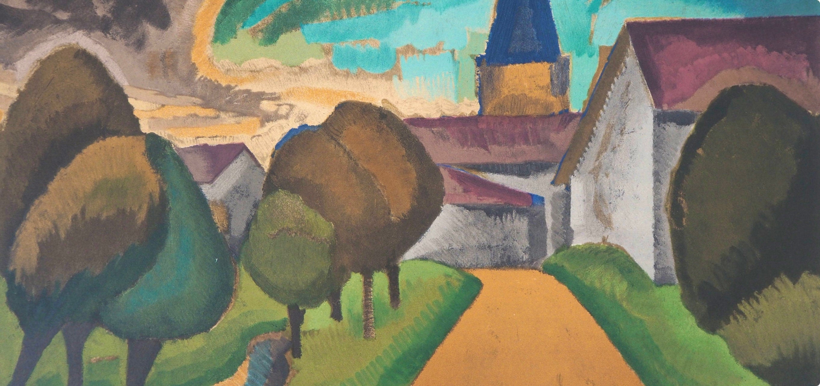 Roger de La Fresnaye, L'entrée du village, Roger de La Fresnaye, Collection Pierre Lévy, Limited Edition Lithograph