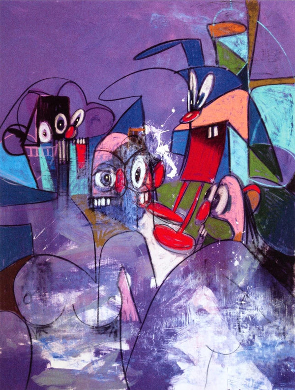 George Condo, Comic Relief, Drawing Paintings, Limited Edition Four Color Process Print
