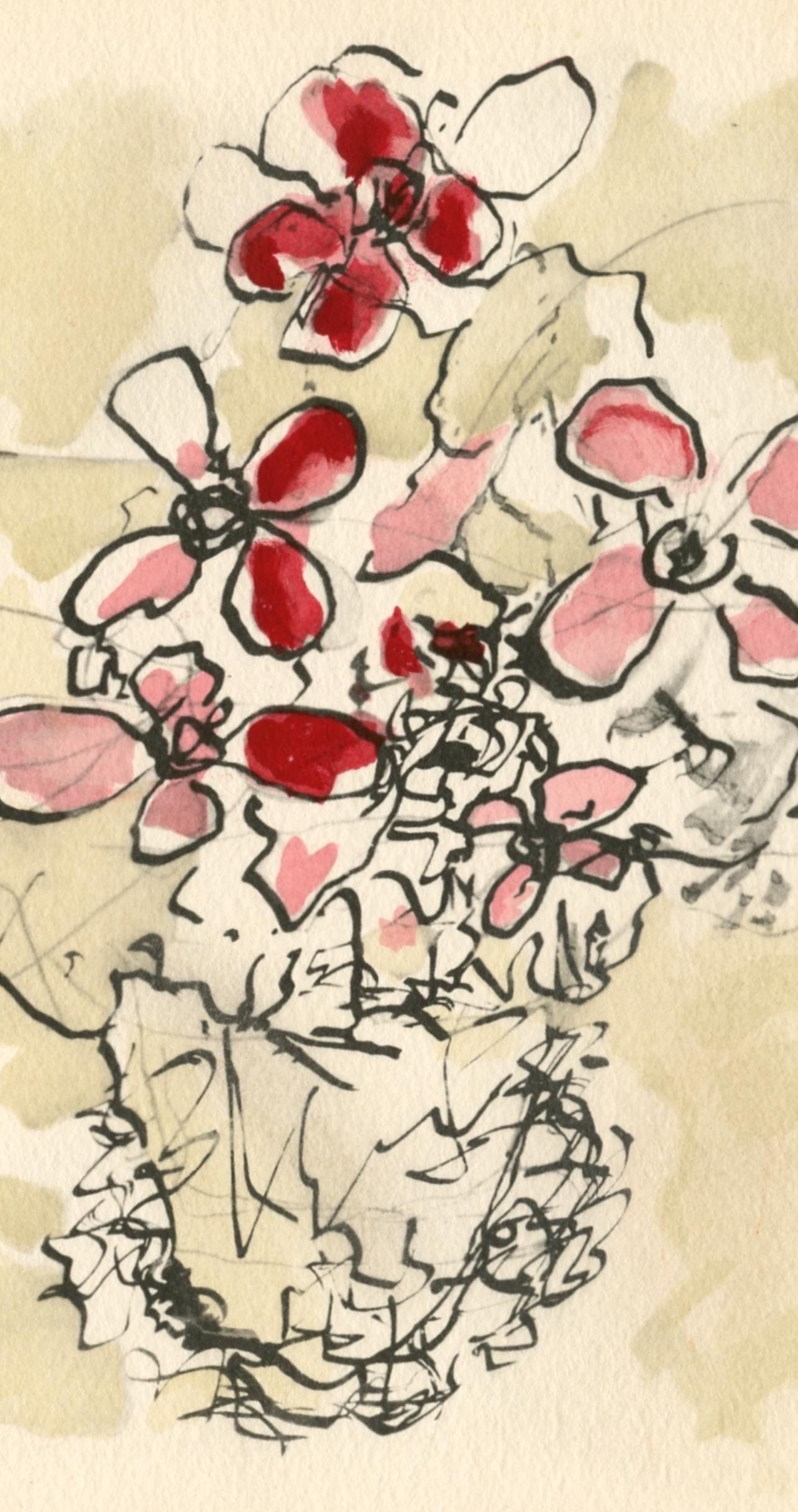 Georges Braque, Fleurs rouges, Georges Braque le solitaire, XXe siècle, Limited Edition Lithograph