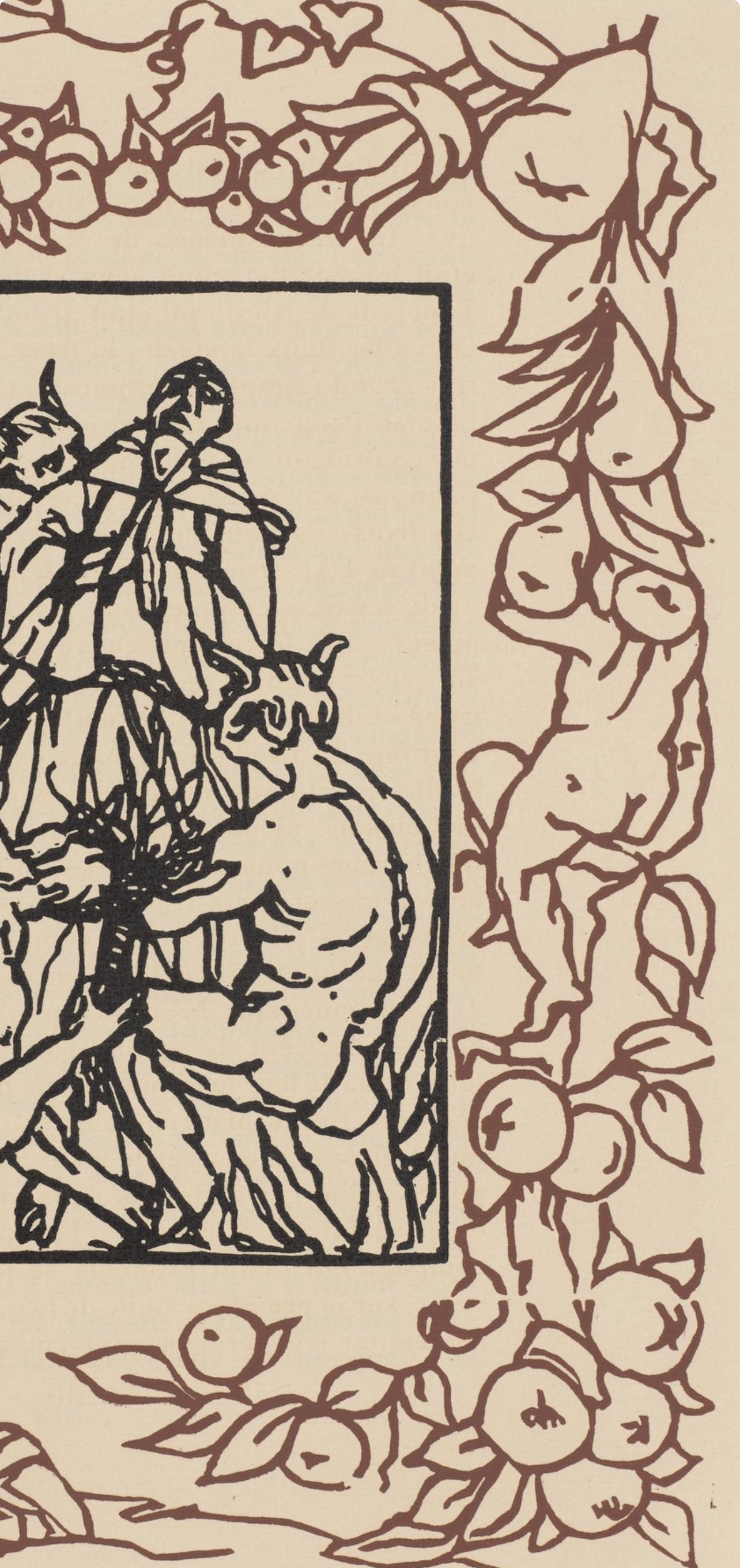 Émile Bernard, Composition (Morane, No. 100), Les Petites Fleurs de St. Françoise, Limited Edition Woodcut