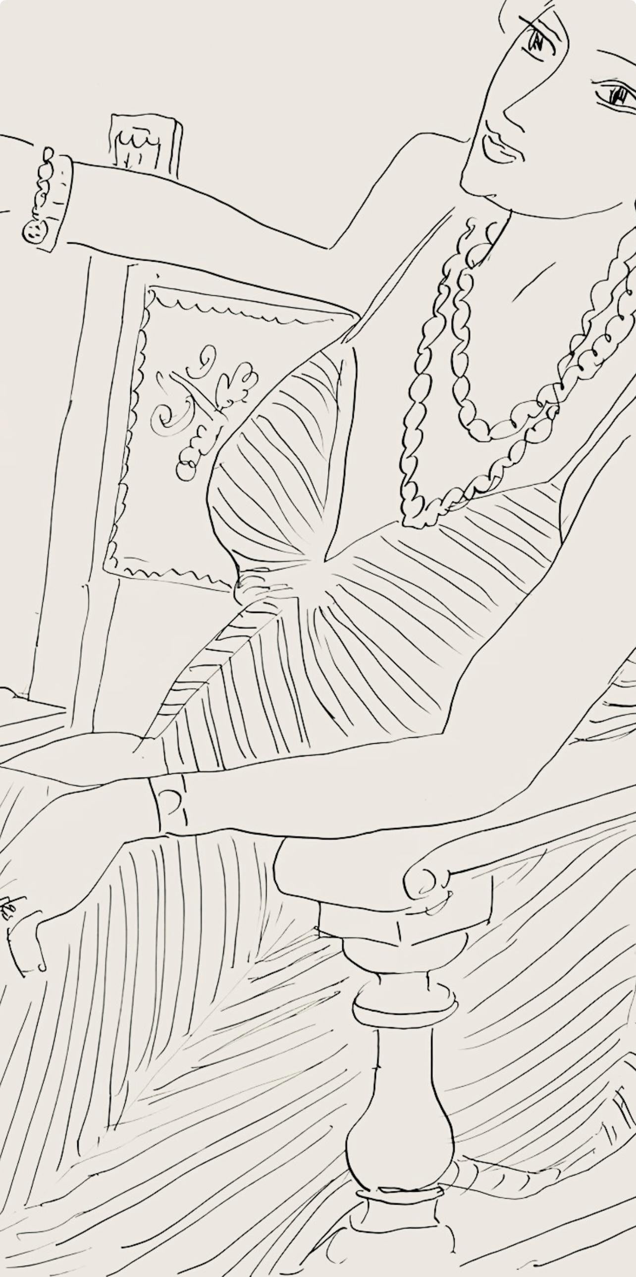 Henri Matisse, Série P, var. 3 (Duthuit 9), Henri Matisse, Dessins, Thèmes et variations, Limited Edition Lithograph