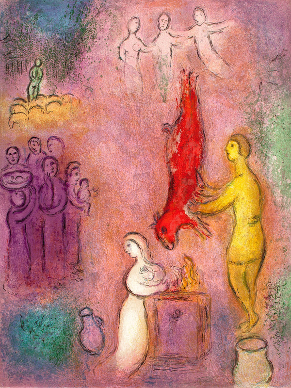 Marc Chagall, Sacrifice aux Nymphes, Daphnis et Chloé, Limited Edition Héliogravure