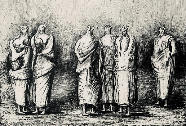 Henry Moore, Group of Draped Standing Figures, The Drawings of Henry Moore, Limited Edition Lithograph