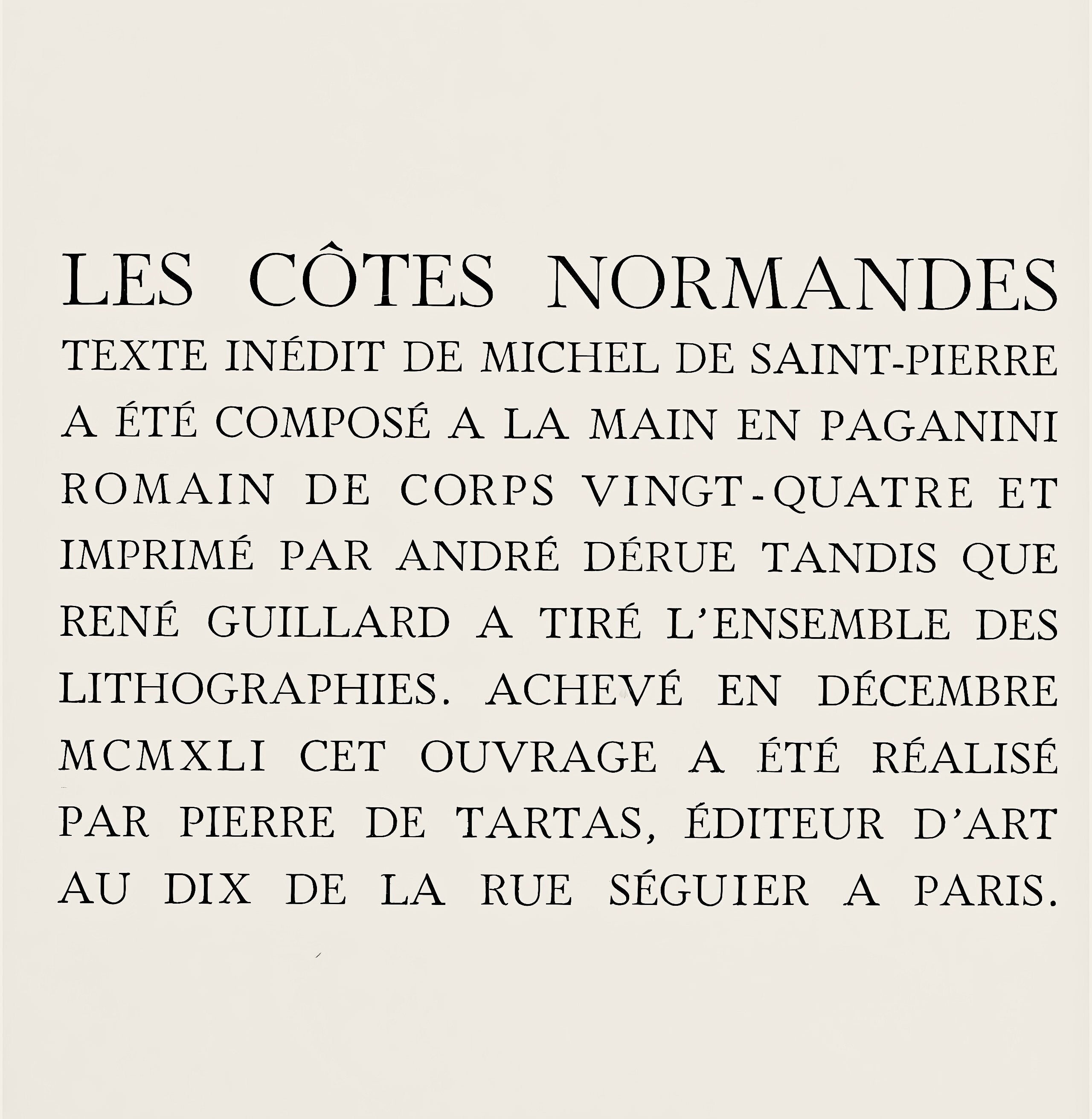 Raoul Dufy, Composition, Les Côtes Normandes, Limited Edition Lithograph