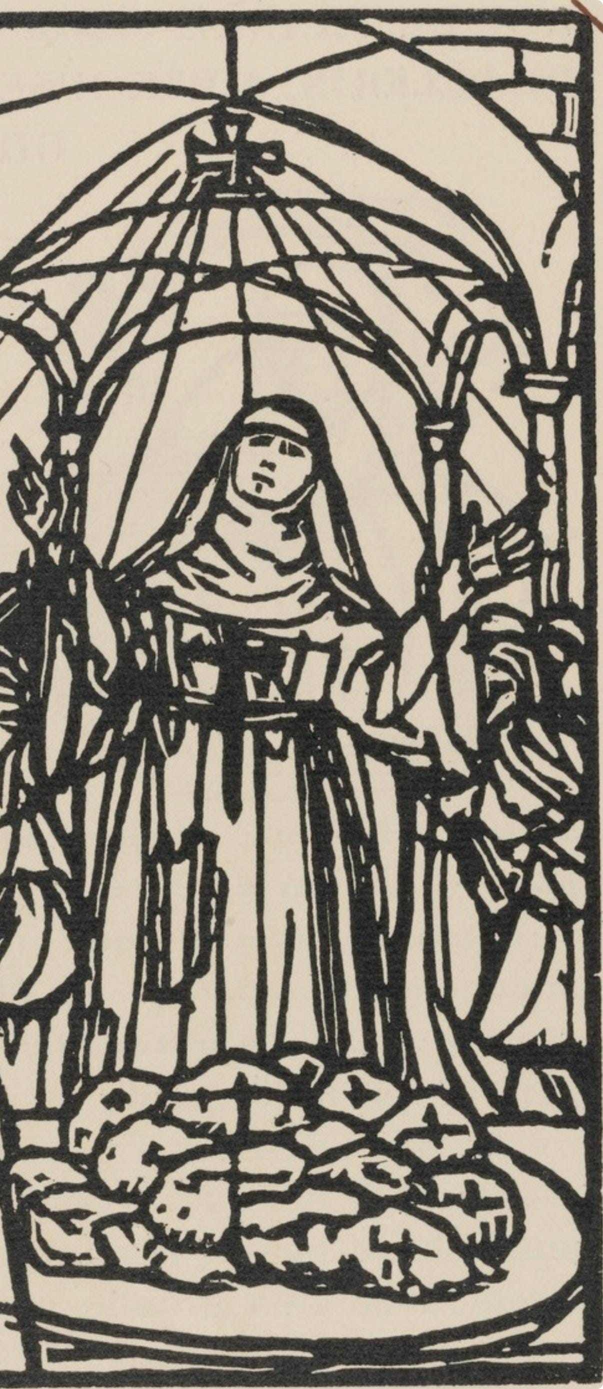 Émile Bernard, Composition (Morane, No. 100), Les Petites Fleurs de St. Françoise, Limited Edition Woodcut