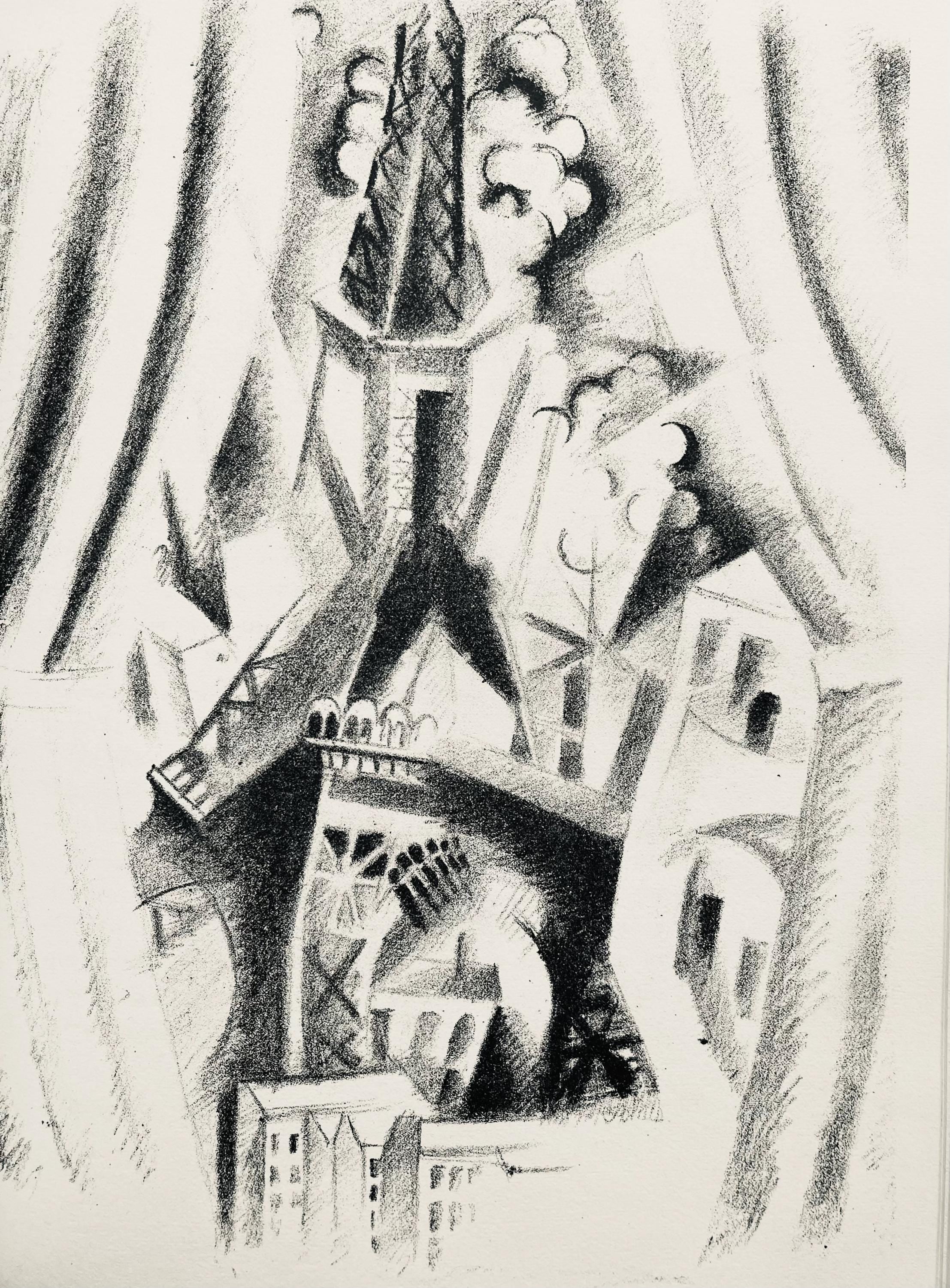 Robert Delaunay, La Tour aux Rideaux (Habasque 720-728), Allo! Paris!, Limited Edition Lithograph