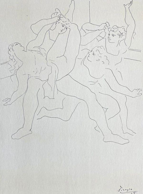 Pablo Picasso, Four Ballet Dancers (Orozco 95), Picasso: Fifteen Drawings, Limited Edition Lithograph