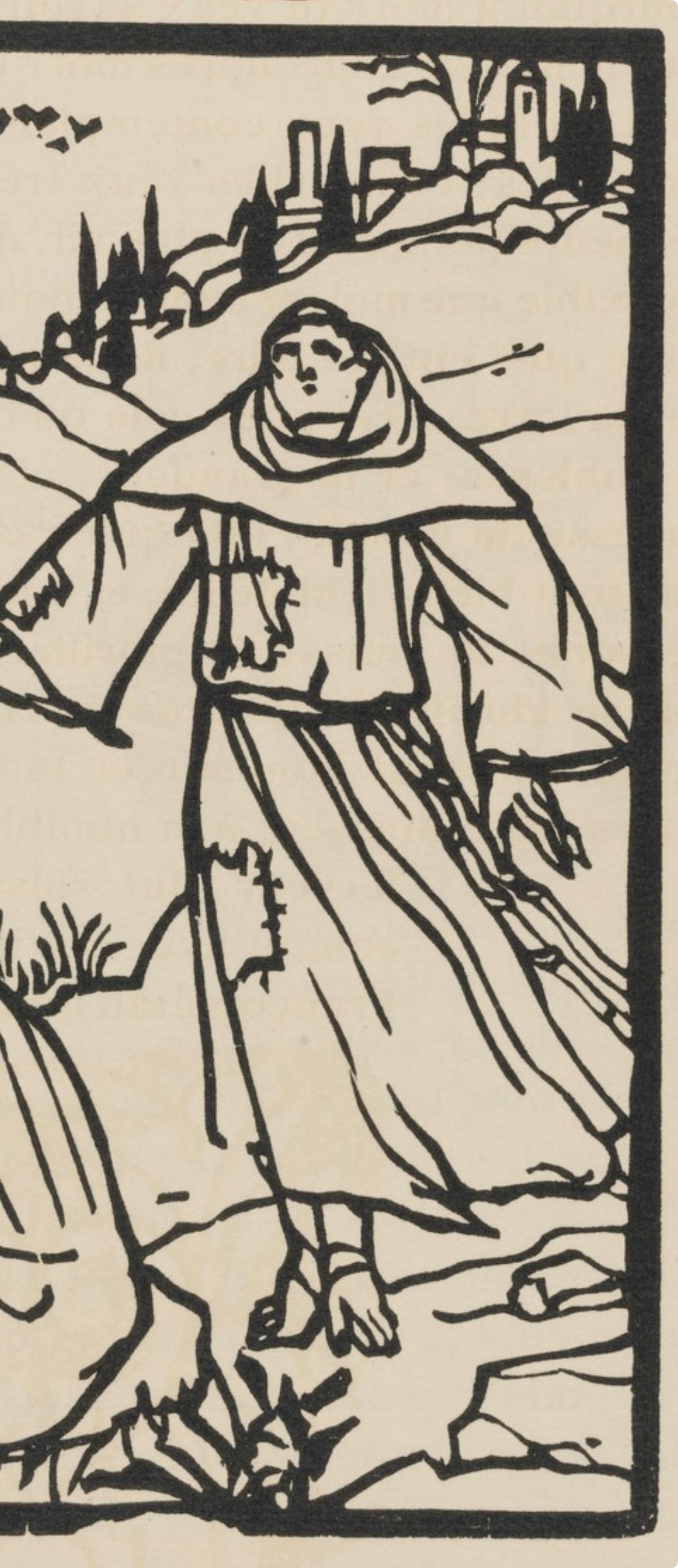 Émile Bernard, Composition (Morane, No. 100), Les Petites Fleurs de St. Françoise, Limited Edition Woodcut
