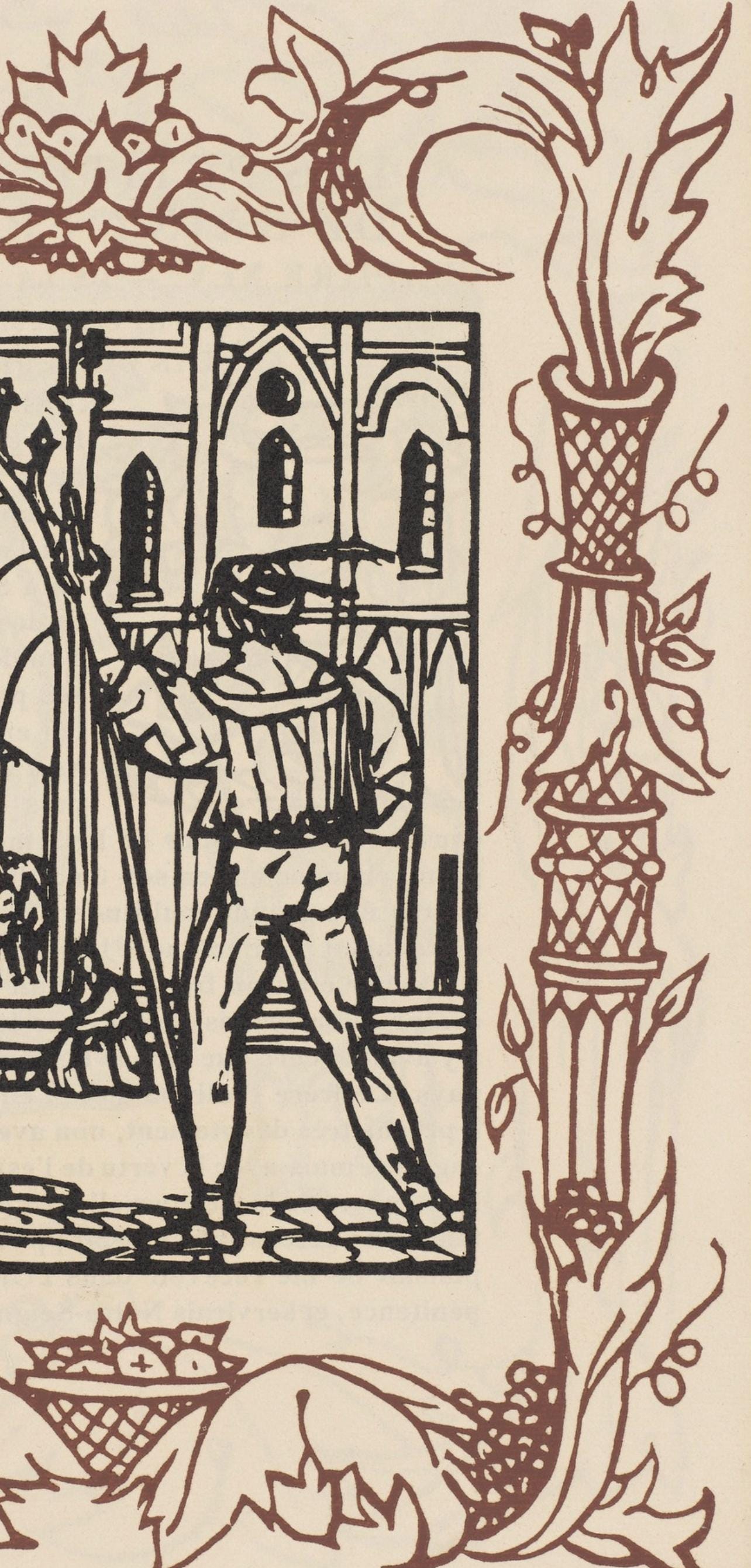 Émile Bernard, Composition (Morane, No. 100), Les Petites Fleurs de St. Françoise, Limited Edition Woodcut