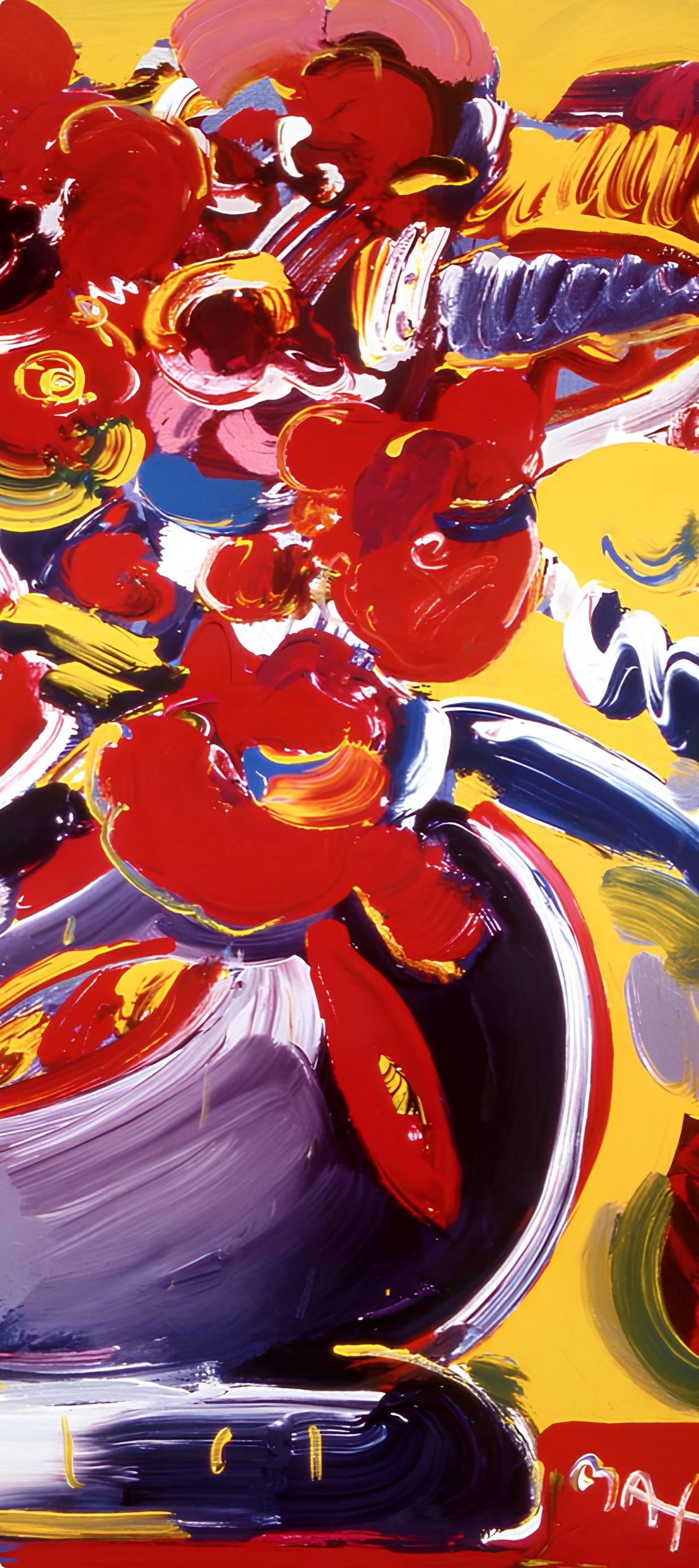 Peter Max, Flowers II - Neo-Fauve, 2000, Hand Signed, Official Edition Offset Lithograph