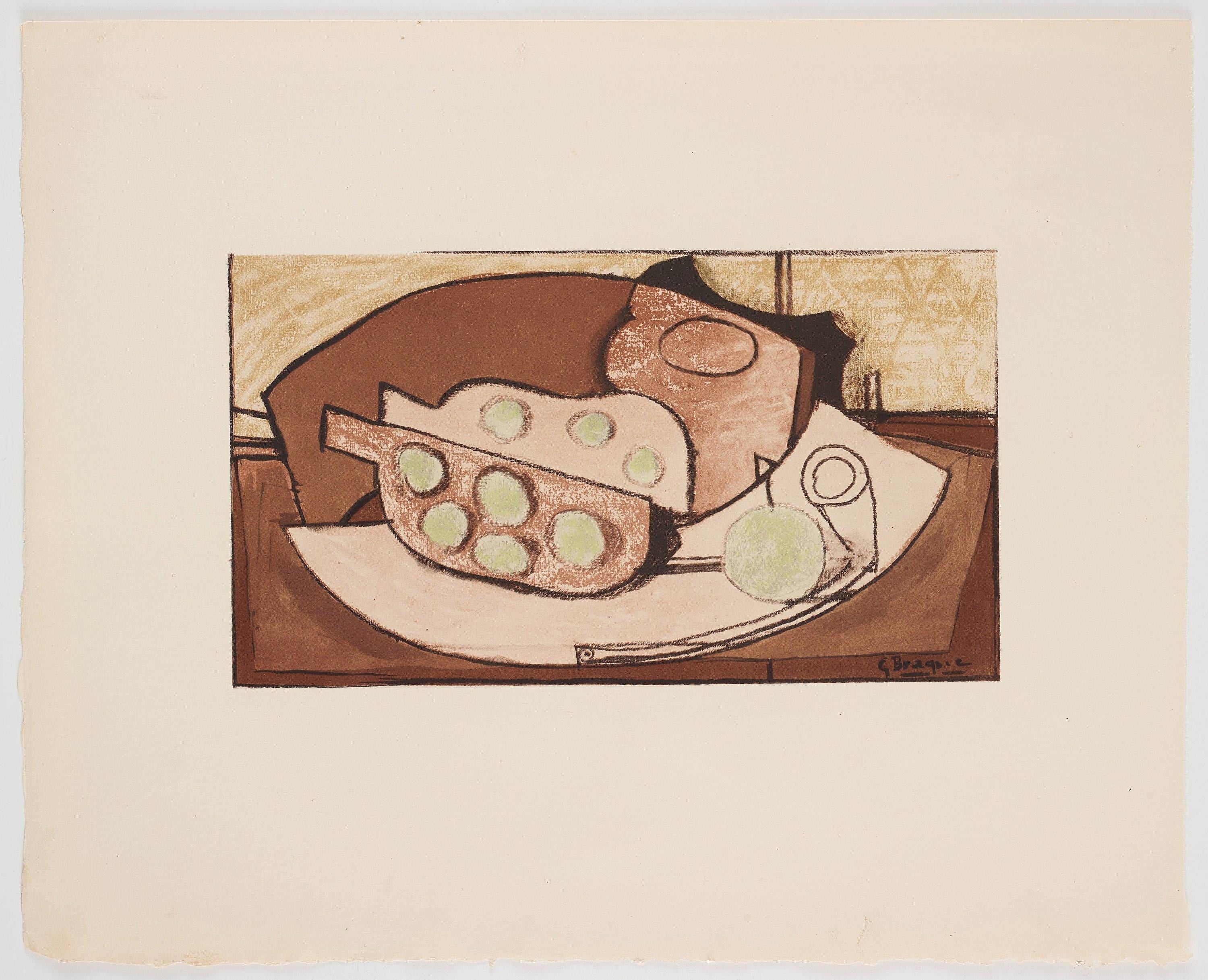 Georges Braque, Composition, Braque Espaces, 13 Dessins, Lavis, Aquarelles, Limited Edition Lithograph