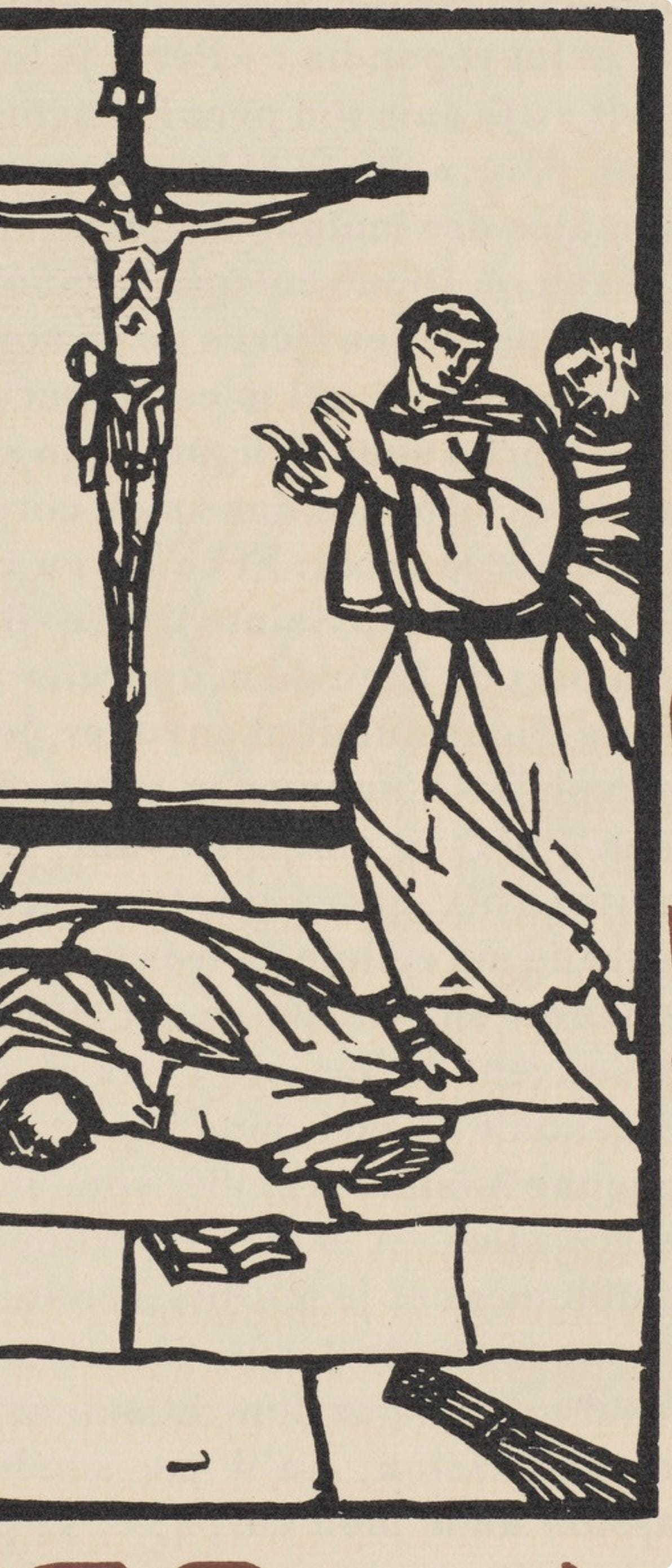 Émile Bernard, Composition (Morane, No. 100), Les Petites Fleurs de St. Françoise, Limited Edition Woodcut