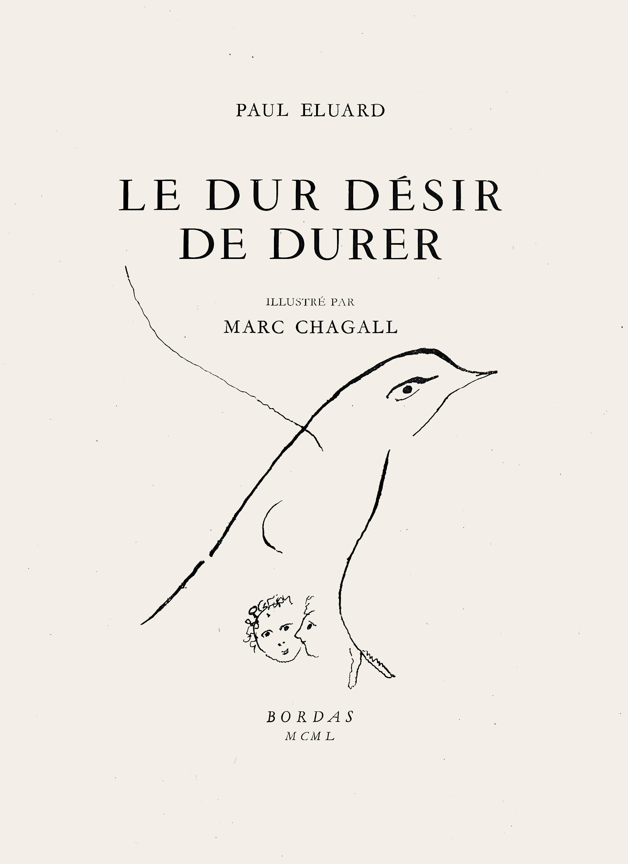 Marc Chagall, Composition, Le Dur Désir de Durer, Limited Edition Lithograph