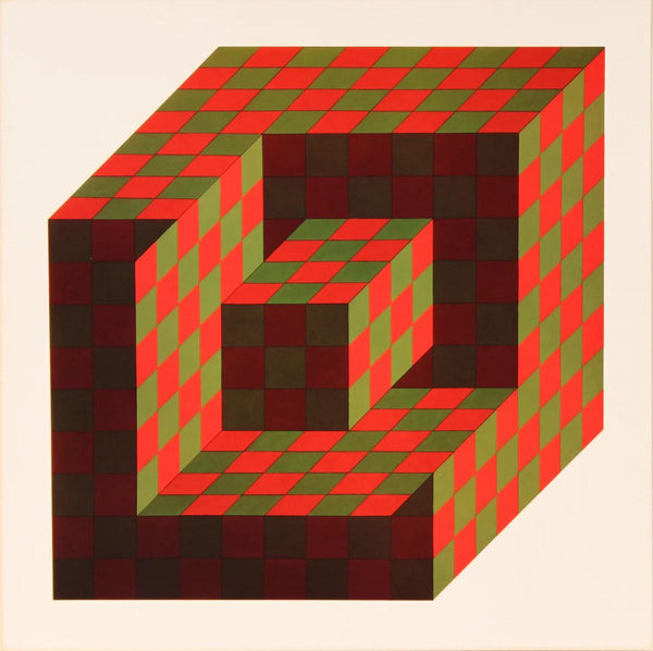 Victor Vasarely, Composition, Hexagone, Limited Edition Héliogravure
