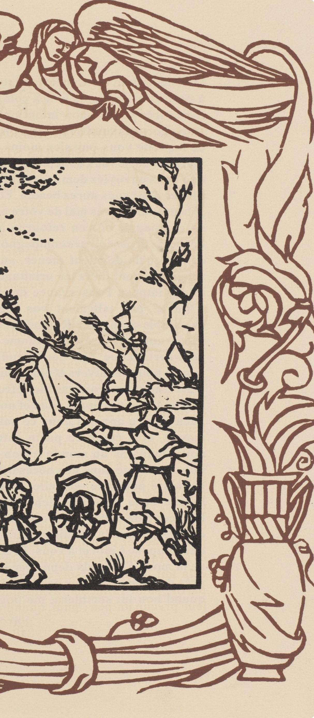 Émile Bernard, Composition (Morane, No. 100), Les Petites Fleurs de St. Françoise, Limited Edition Woodcut