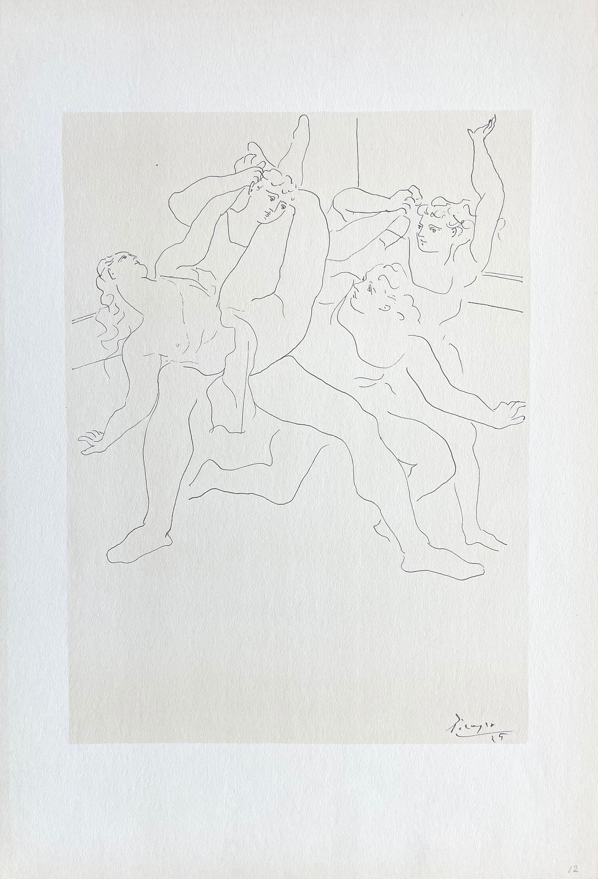 Pablo Picasso, Four Ballet Dancers (Orozco 95), Picasso: Fifteen Drawings, Limited Edition Lithograph