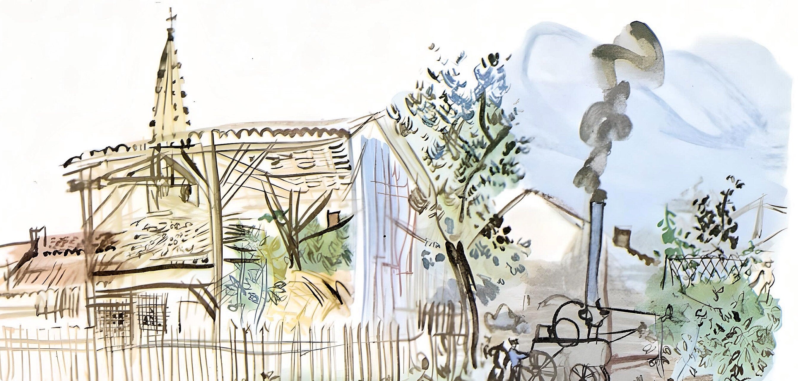 Raoul Dufy, La batteuse s'en va, page, Vacances forcées