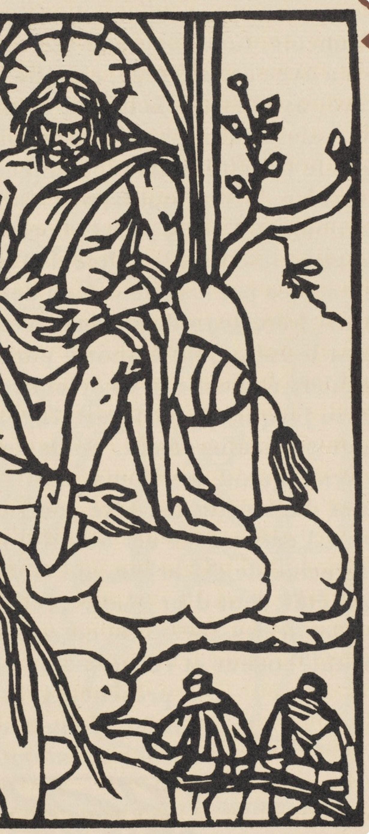 Émile Bernard, Composition (Morane, No. 100), Les Petites Fleurs de St. Françoise, Limited Edition Woodcut
