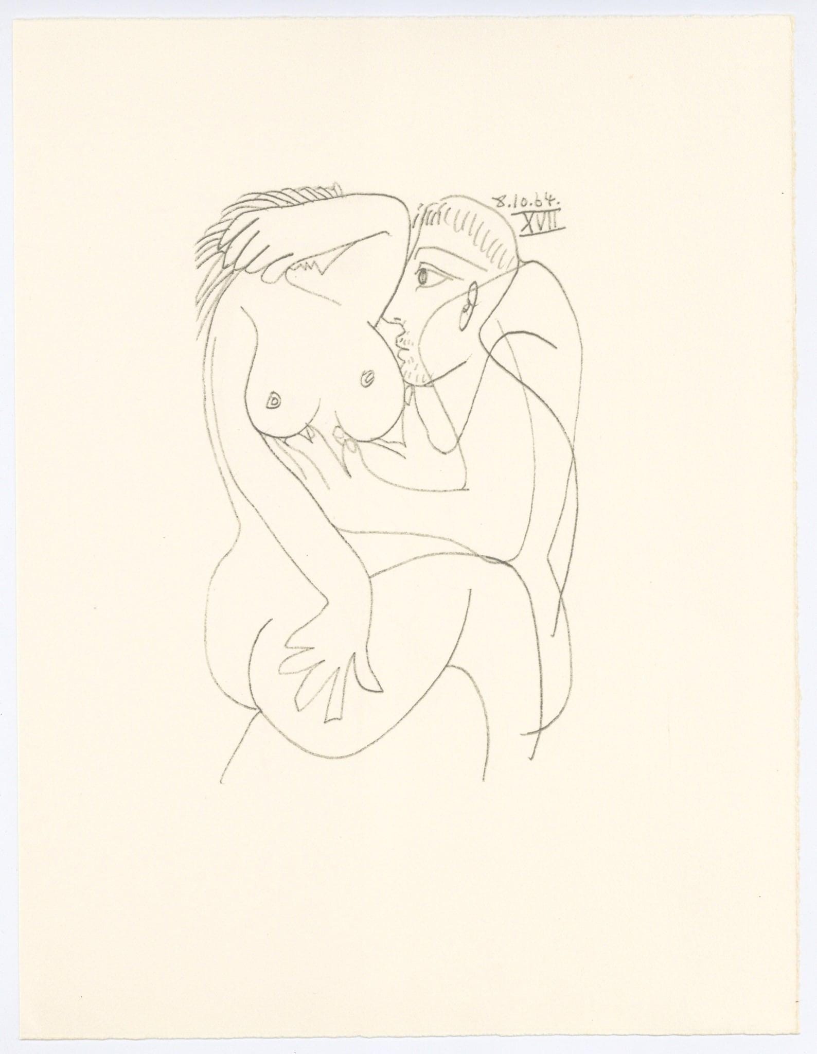 Pablo Picasso, Composition, Le Goût du Bonheur (Cramer 148; Bloch 2013), Limited Edition Mixed Media Lithograph