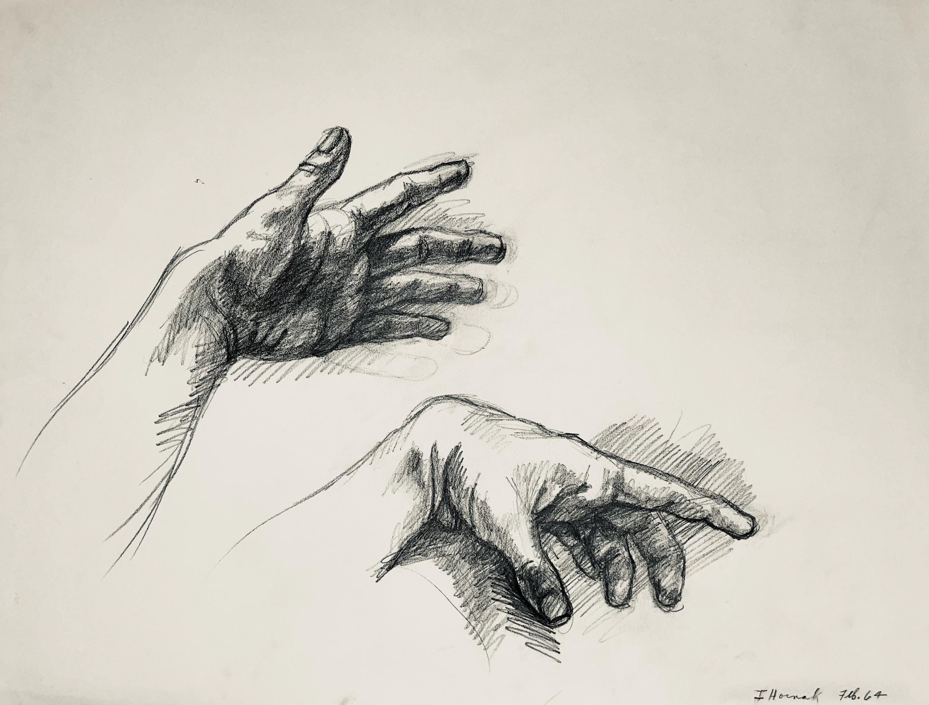 Ian Hornak, Renaissance Hand Study, 1964, Original Drawing