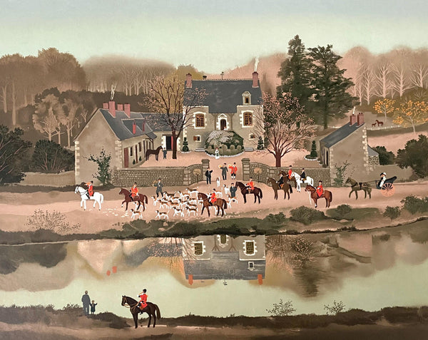 Michel Delacroix, La Sortie du Chenil, Limited Edition Lithograph