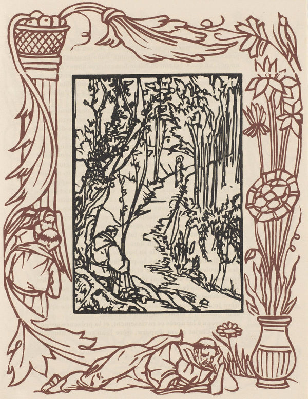 Émile Bernard, Composition (Morane, No. 100), Les Petites Fleurs de St. Françoise, Limited Edition Woodcut