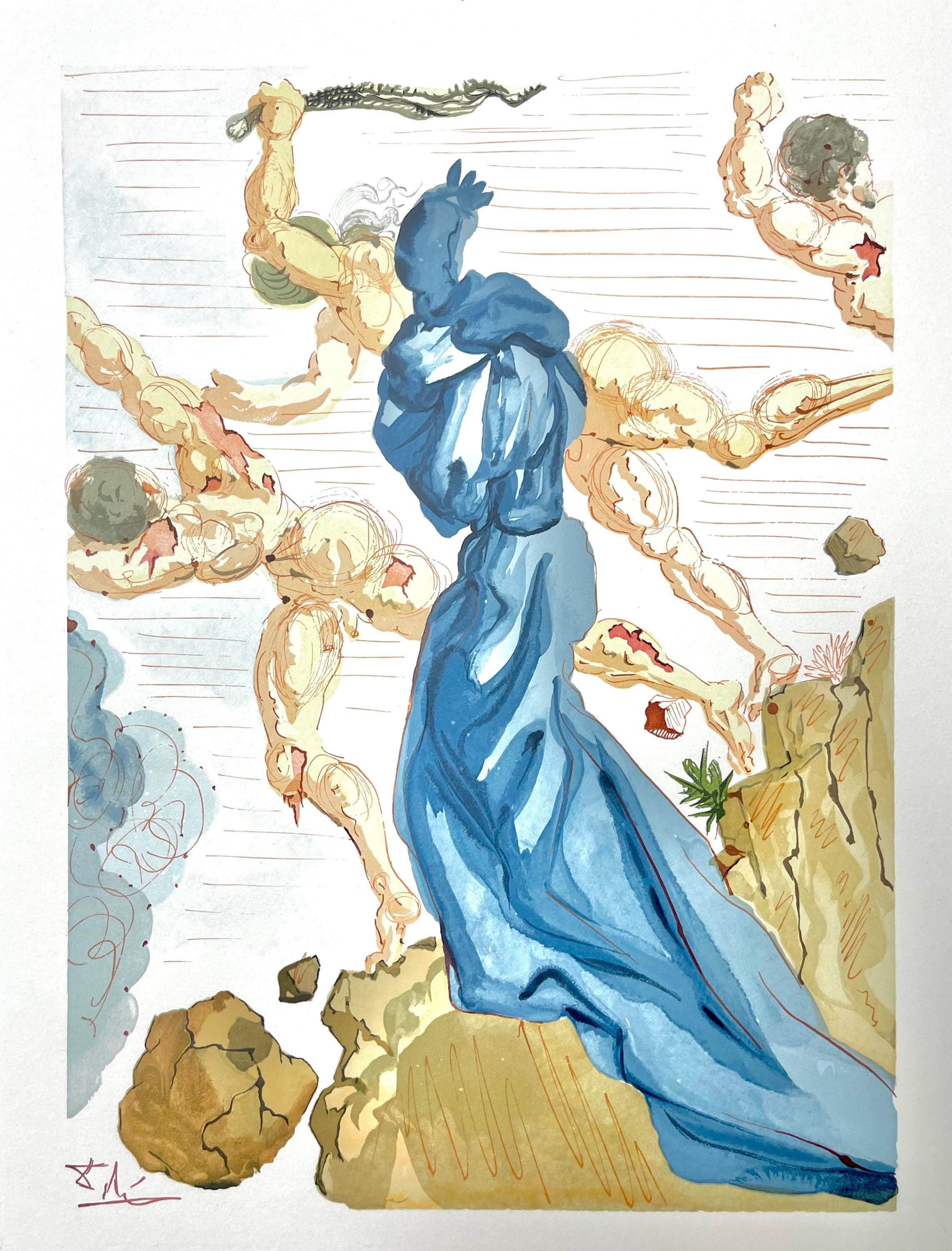 Salvador Dali, Hölle XV (Field 189-200; Michler/Löpsinger 1039-1138), Die Göttliche Komödie, Signed, Limited Edition Woodcut