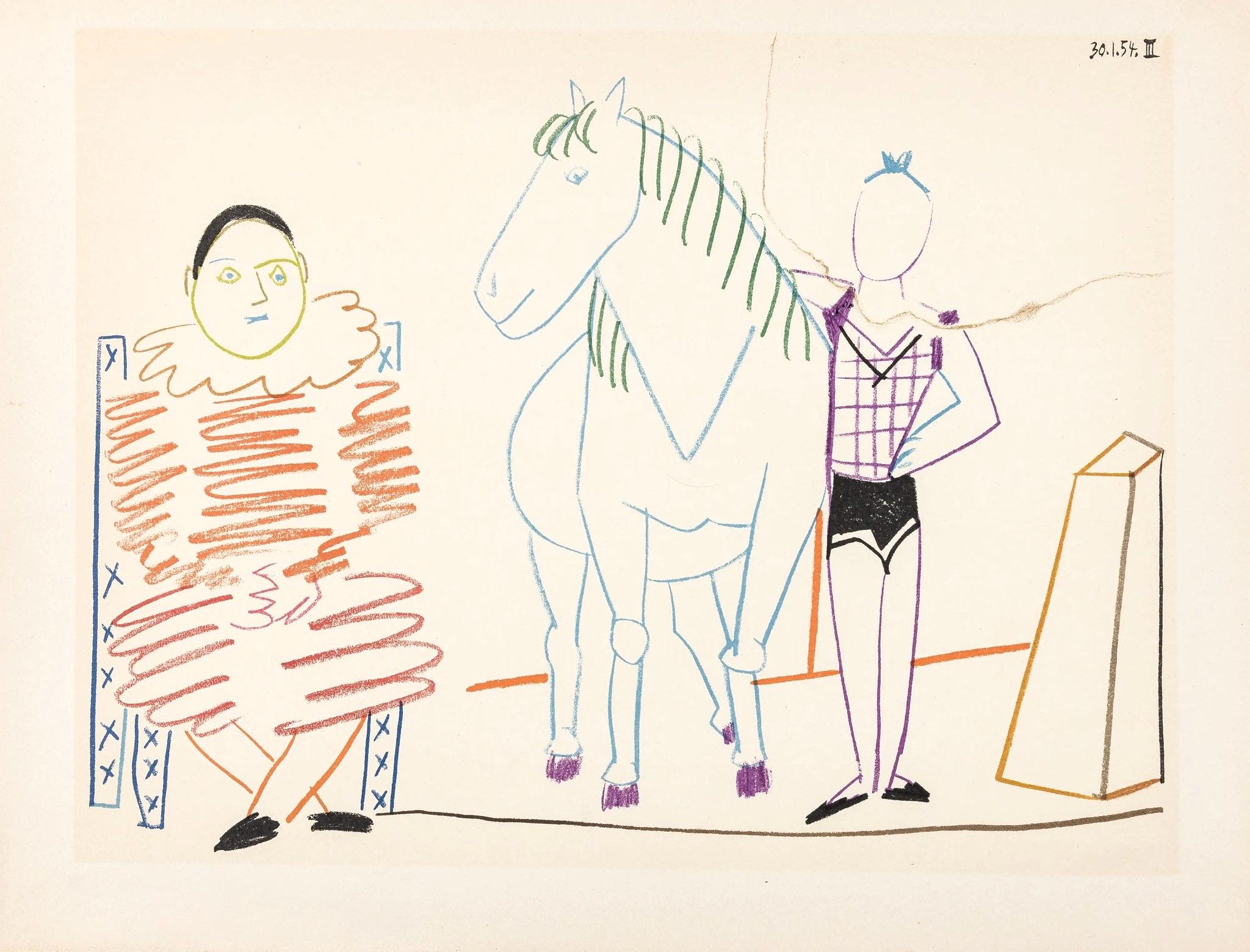 Pablo Picasso, Composition, Picasso and the Human Comedy, Verve: Revue Artistique et Littéraire, Limited Edition Lithograph