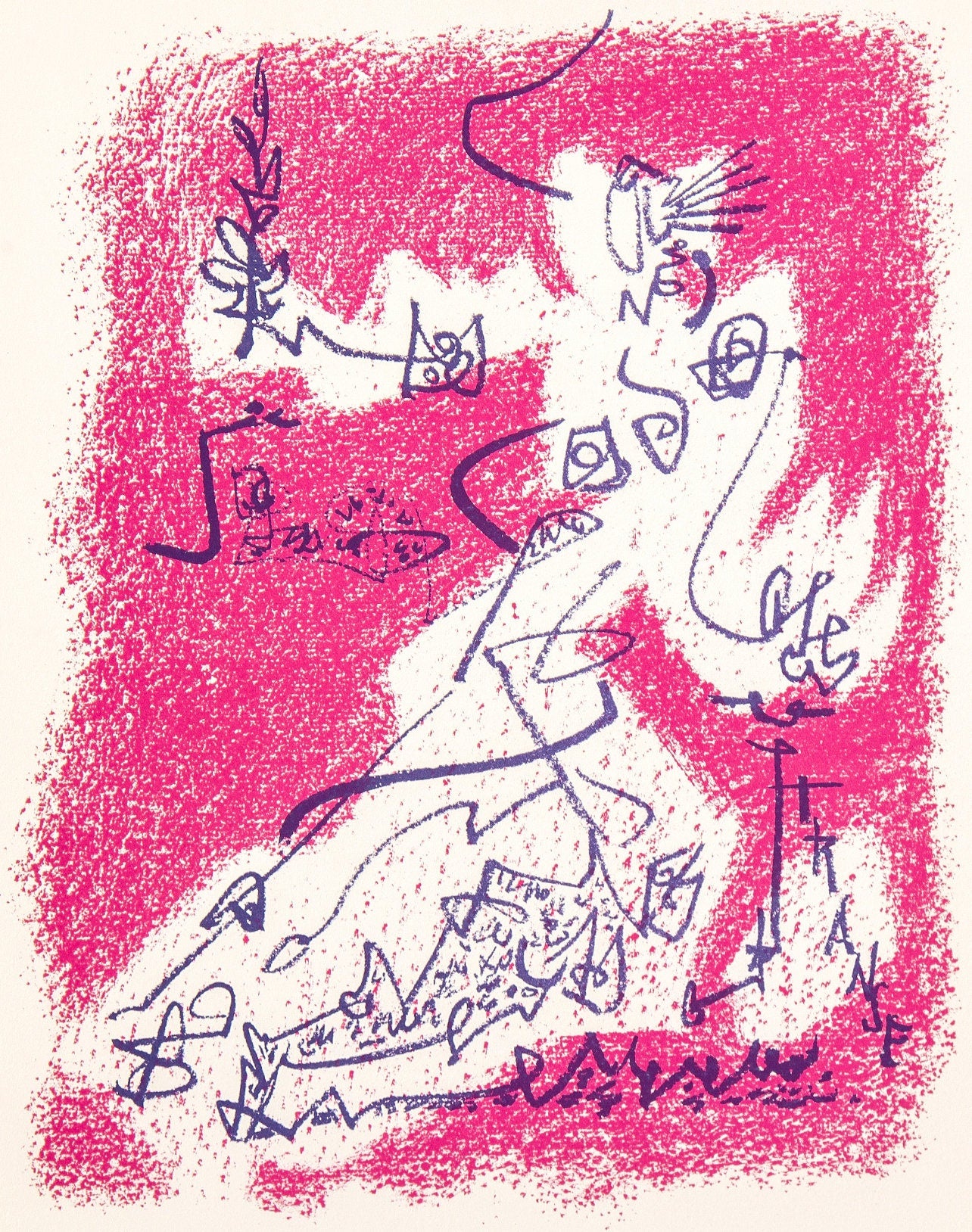 André Masson, Le départ, Souvenirs et portraits d'artistes, Limited Edition Lithograph
