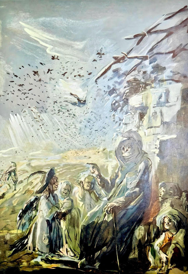 Lila de Nobili, L'Hirondelle et les petits oiseaux, Vingt fables de La fontaine, Limited Edition Woodcut