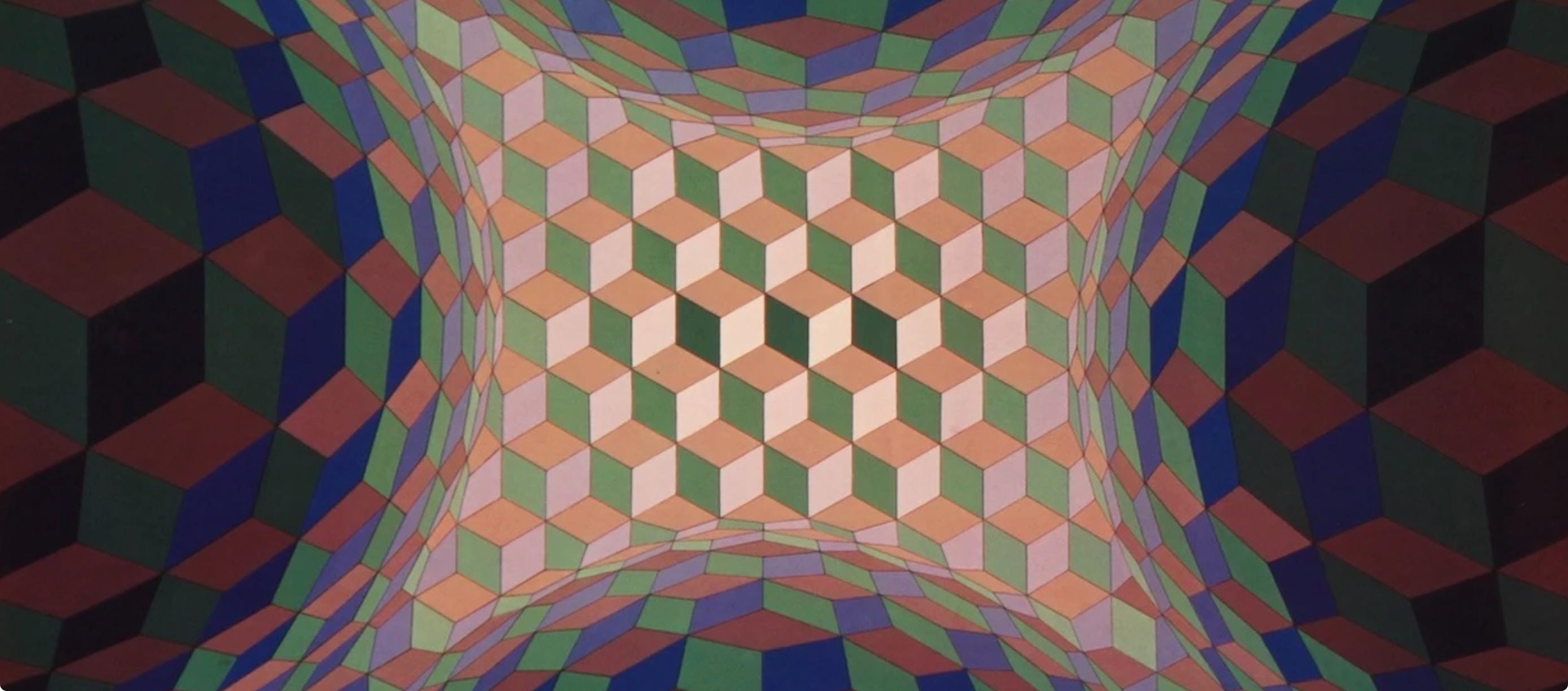 Victor Vasarely, Composition, Hexagone, Limited Edition Héliogravure