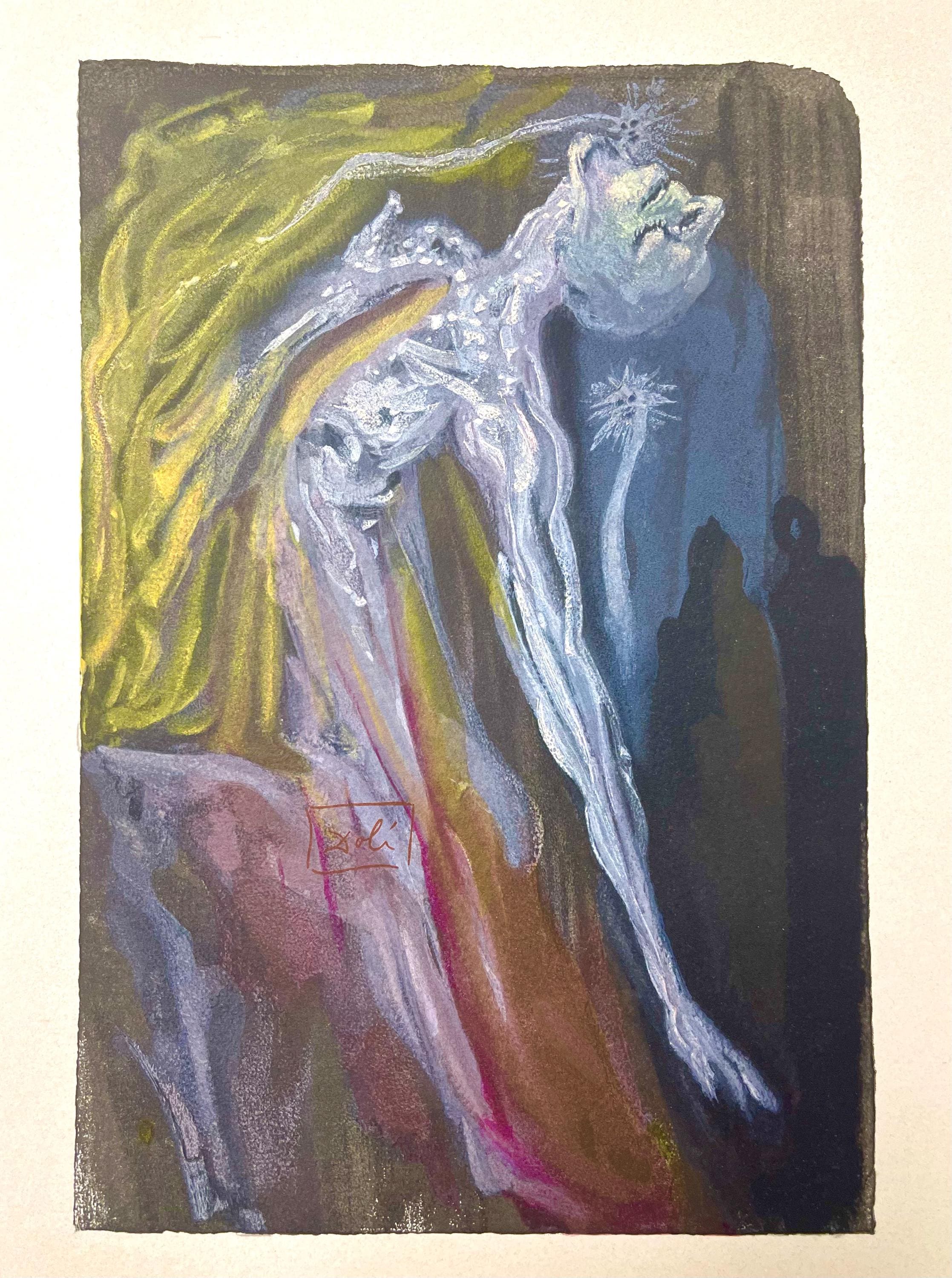 Salvador Dali, Hölle IX (Field 189-200; Michler/Löpsinger 1039-1138), Die Göttliche Komödie, Signed, Limited Edition Woodcut